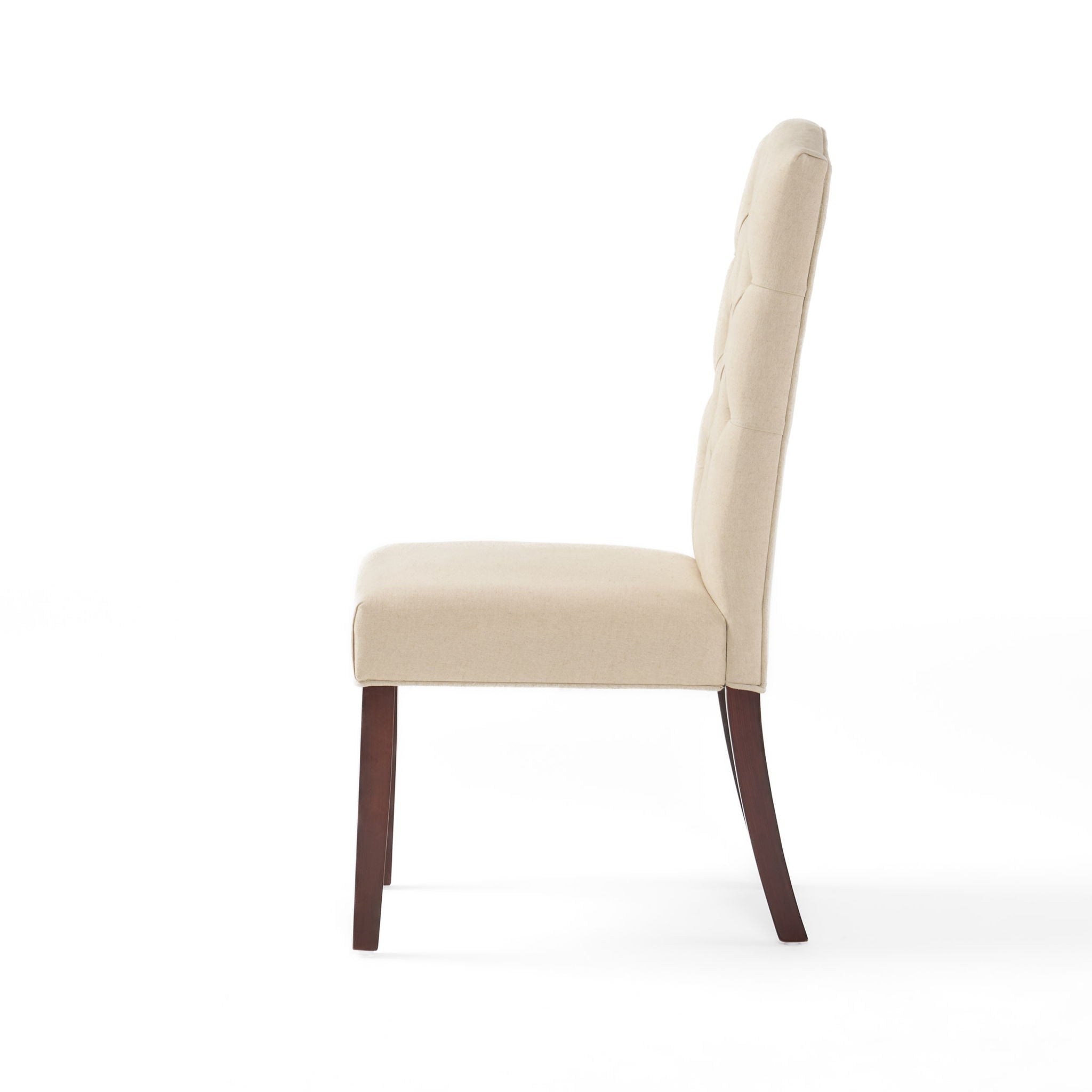 Harriet - Tufted Dining Chair Set Modern Farmhouse Style - Ivory Linen