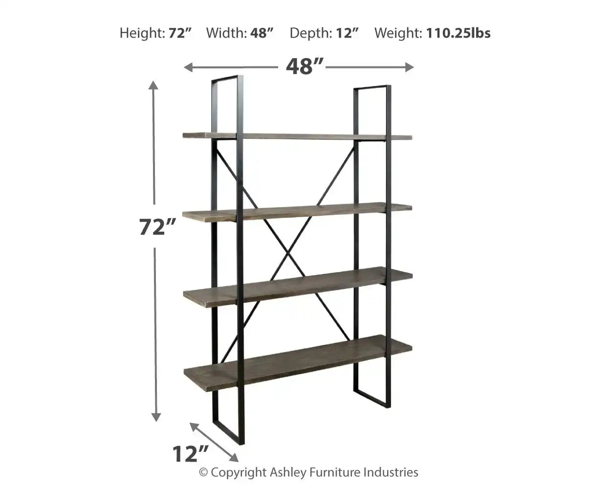 Gilesgrove - Bookcase - Black / Gray - Best Buy Furniture