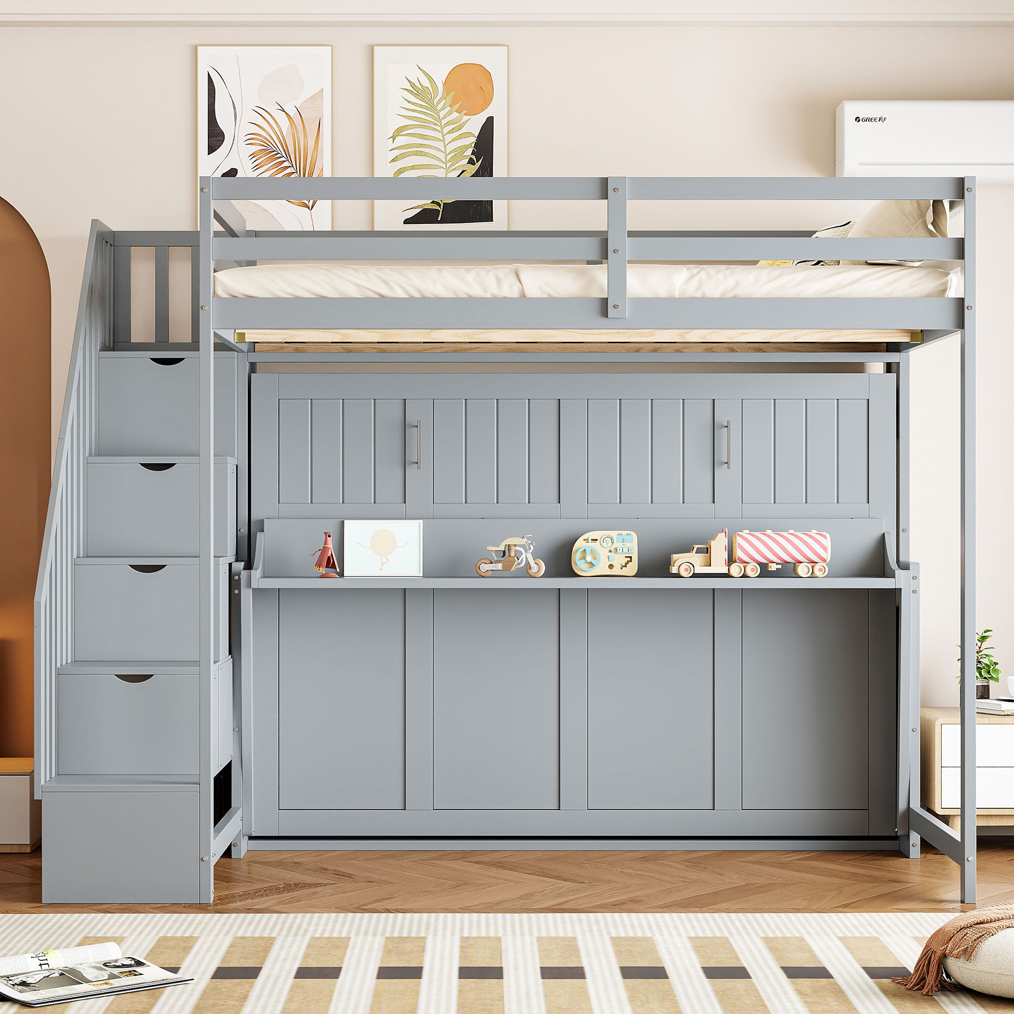 Murphy Bed With Smart Hydraulic System And Desk Design