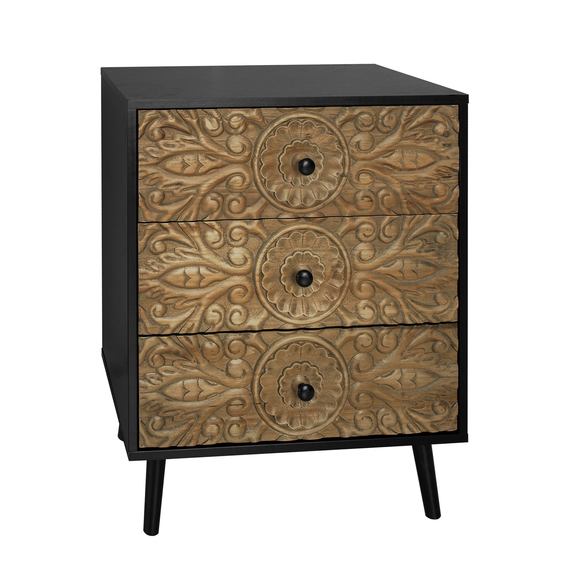 3 Drawer Cabinet, Suitable For Bedroom - Black - Best Buy Furniture