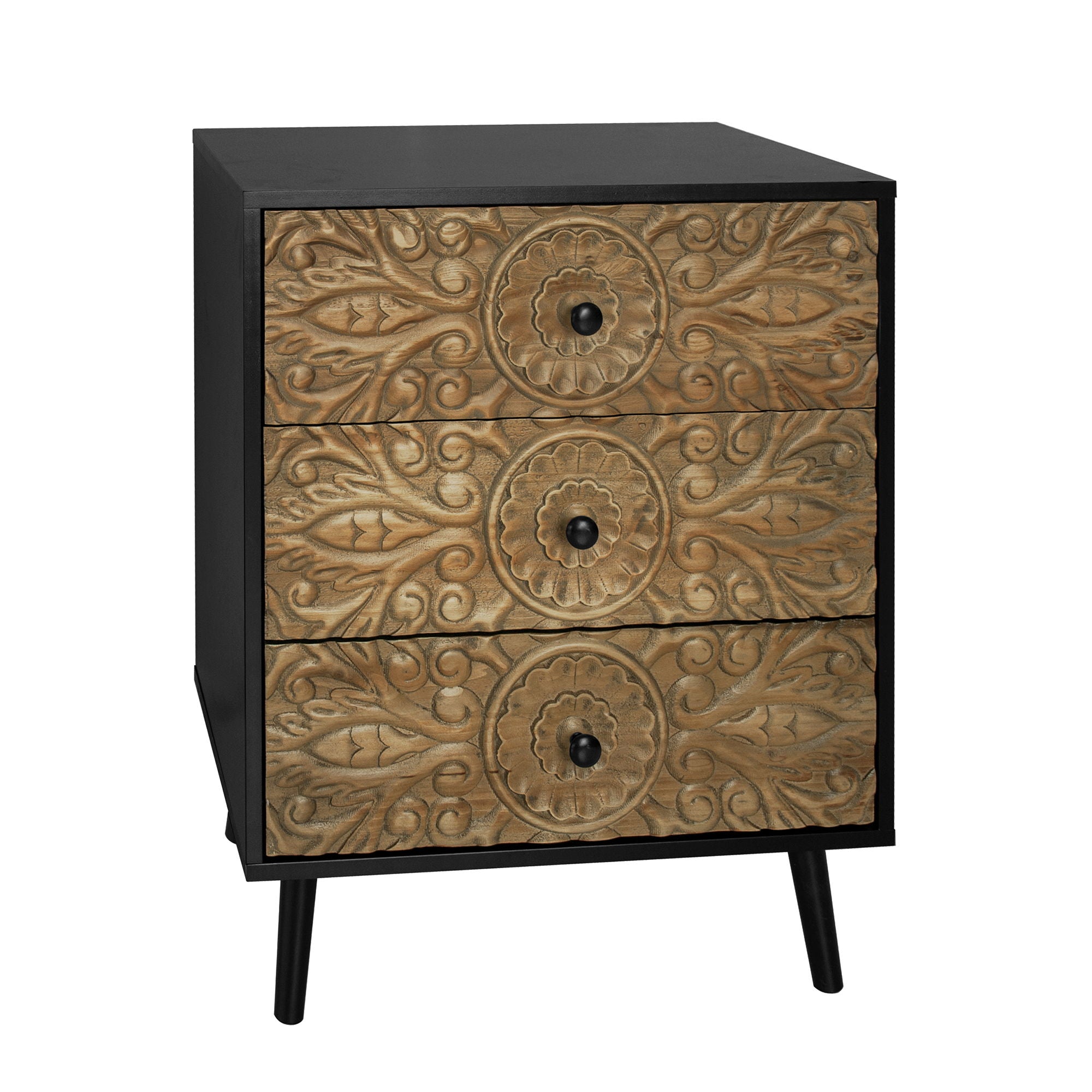 3 Drawer Cabinet, Suitable For Bedroom - Black - Best Buy Furniture