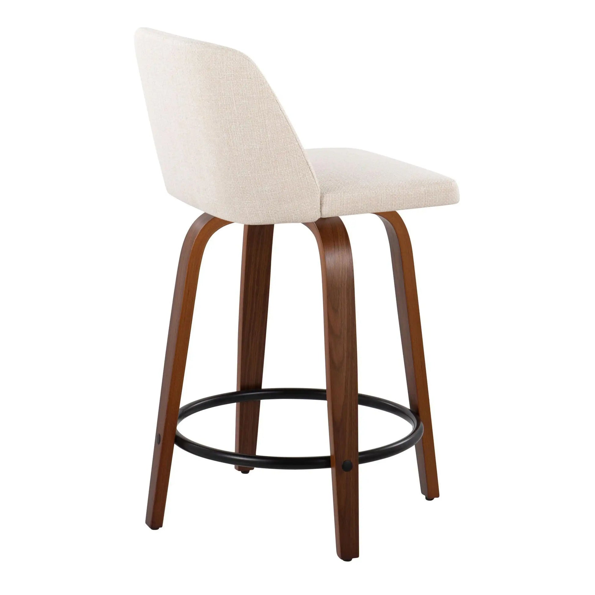Toriano - Mid Century Modern, Fixed Height Counter Stool & Swivel And Round Footrest (Set of 2) - Best Buy Furniture