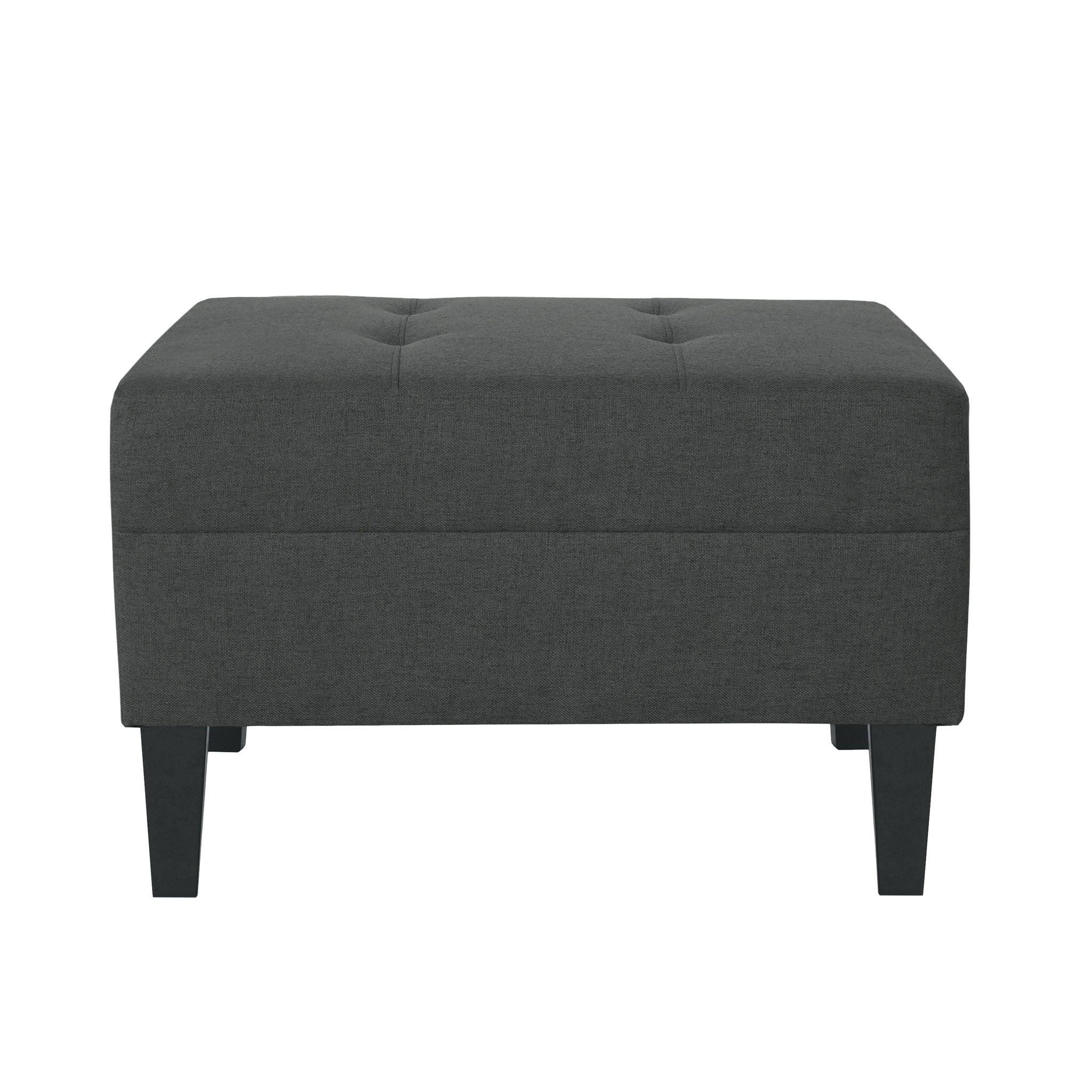 Classic Ottoman With Birch Wood Legs And Fabric Upholstery