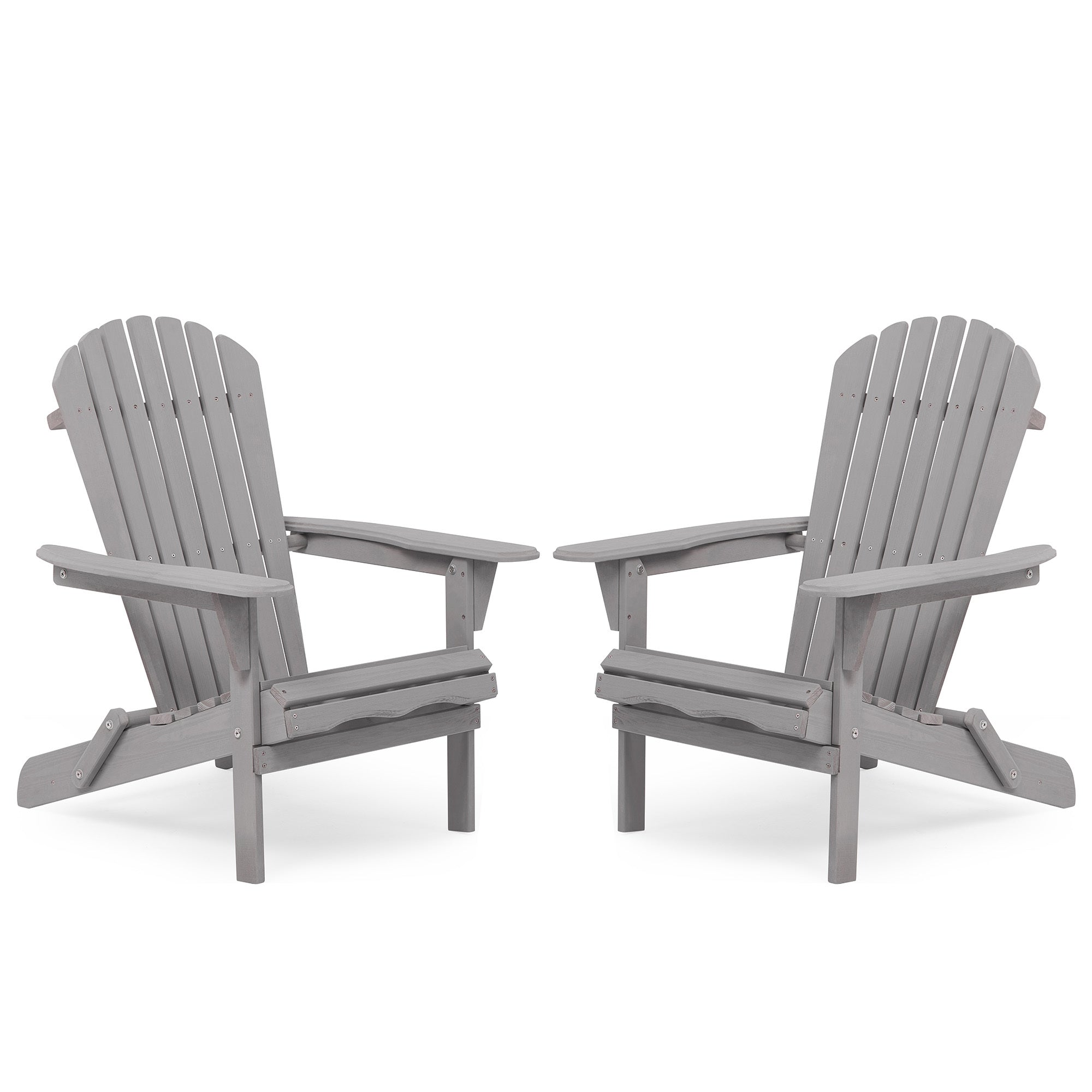 Classic Gray Cedar Wood Lounge Patio Chair Set of 2 for Garden and Outdoor Use
