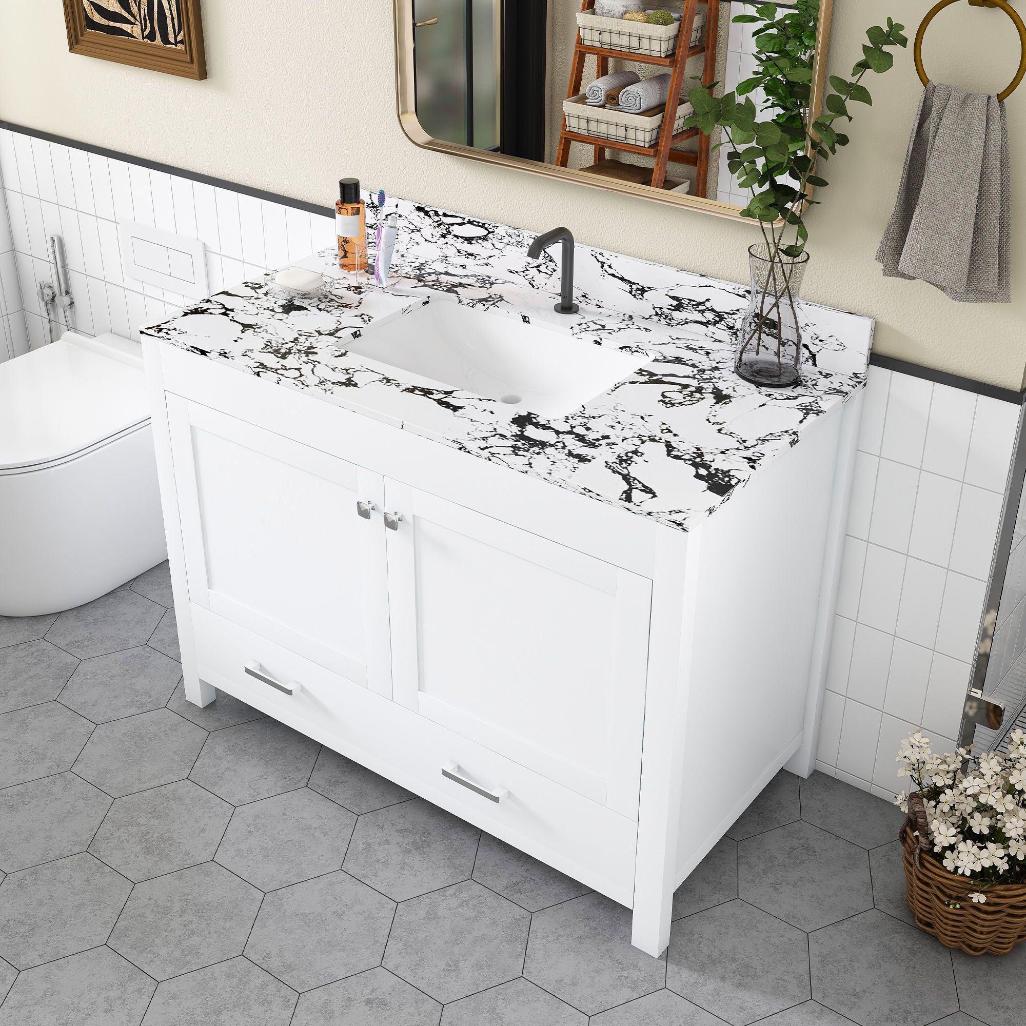 Bathroom Vanity & Storage - White
