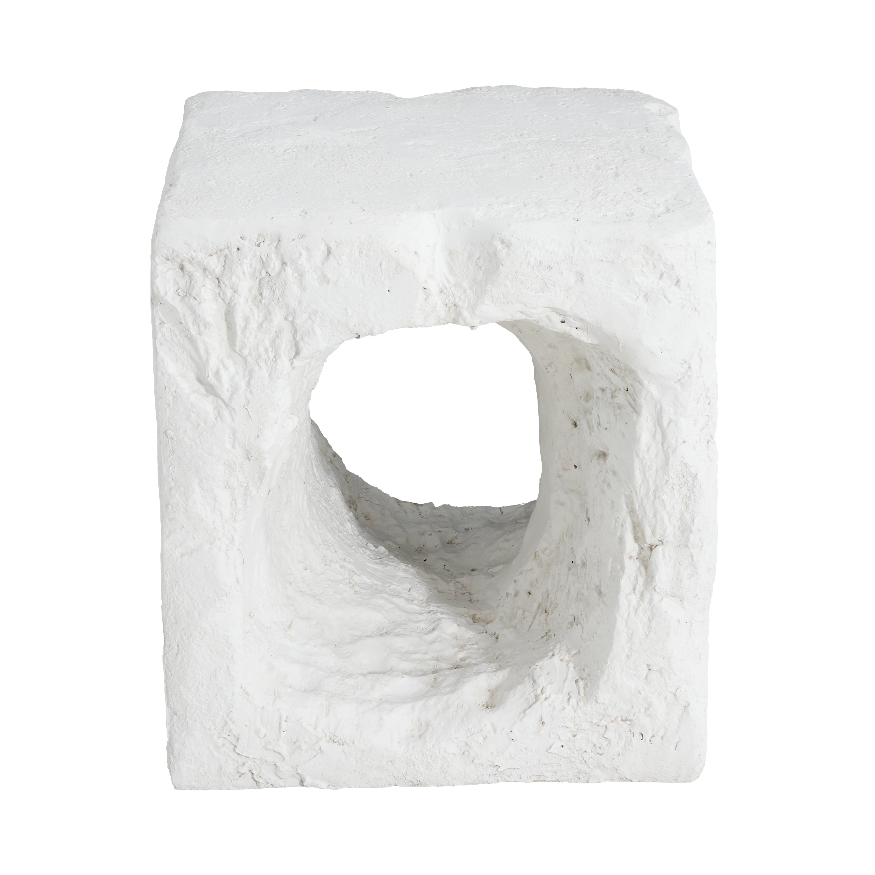Lyra Outdoor Patio Karst Cave Inspired MGO Side Table White