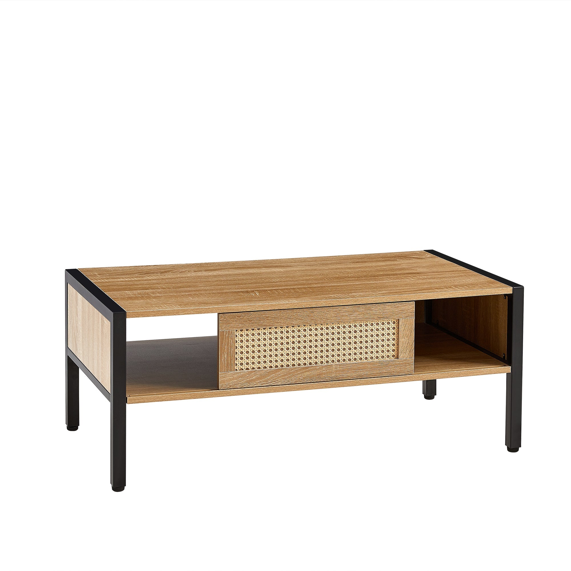 Modern Rattan Coffee Table, 40.16 Inches