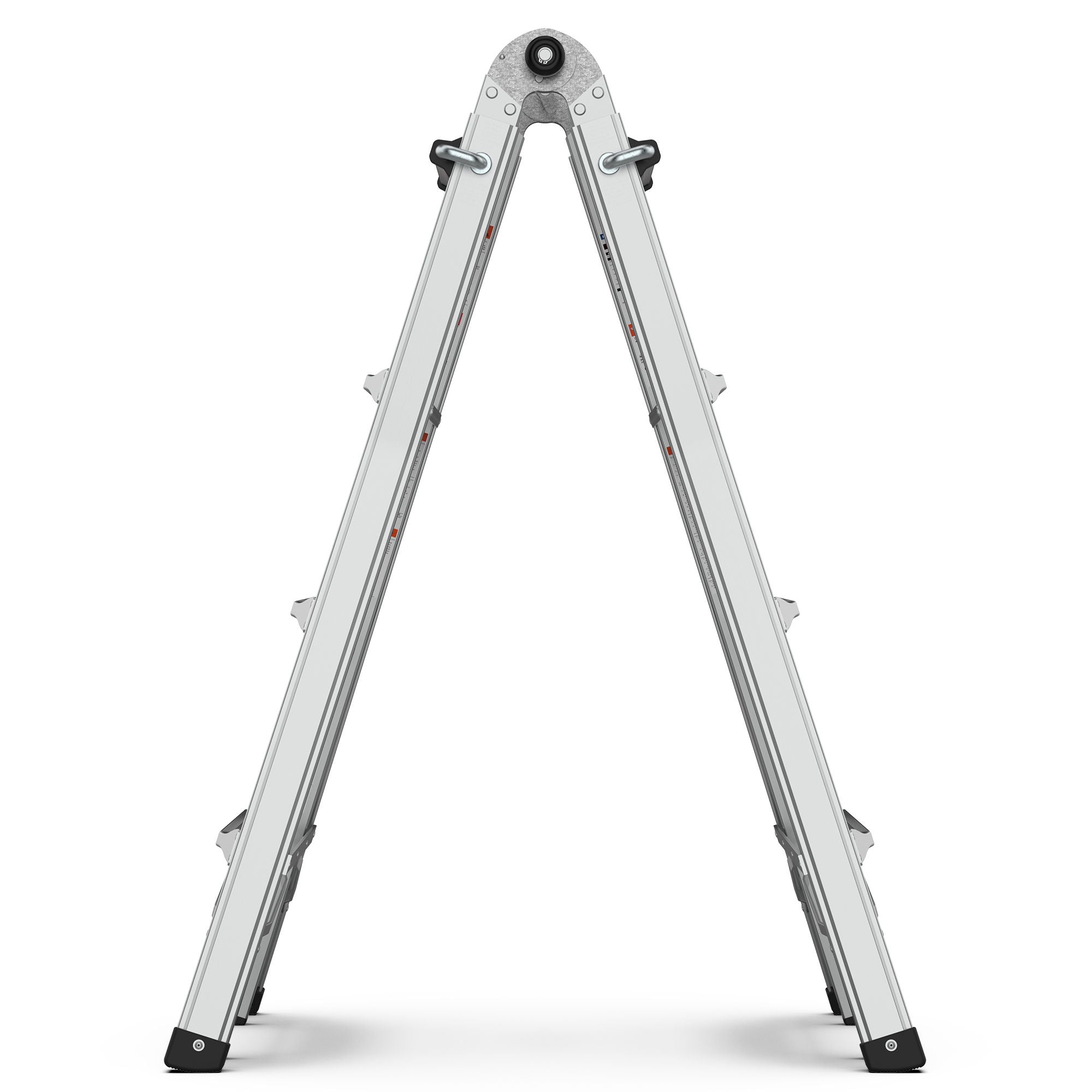 Multi-Position Foldable Aluminum Ladder, A-Frame And Straight Ladder, Ansi 250Lbs - Gray
