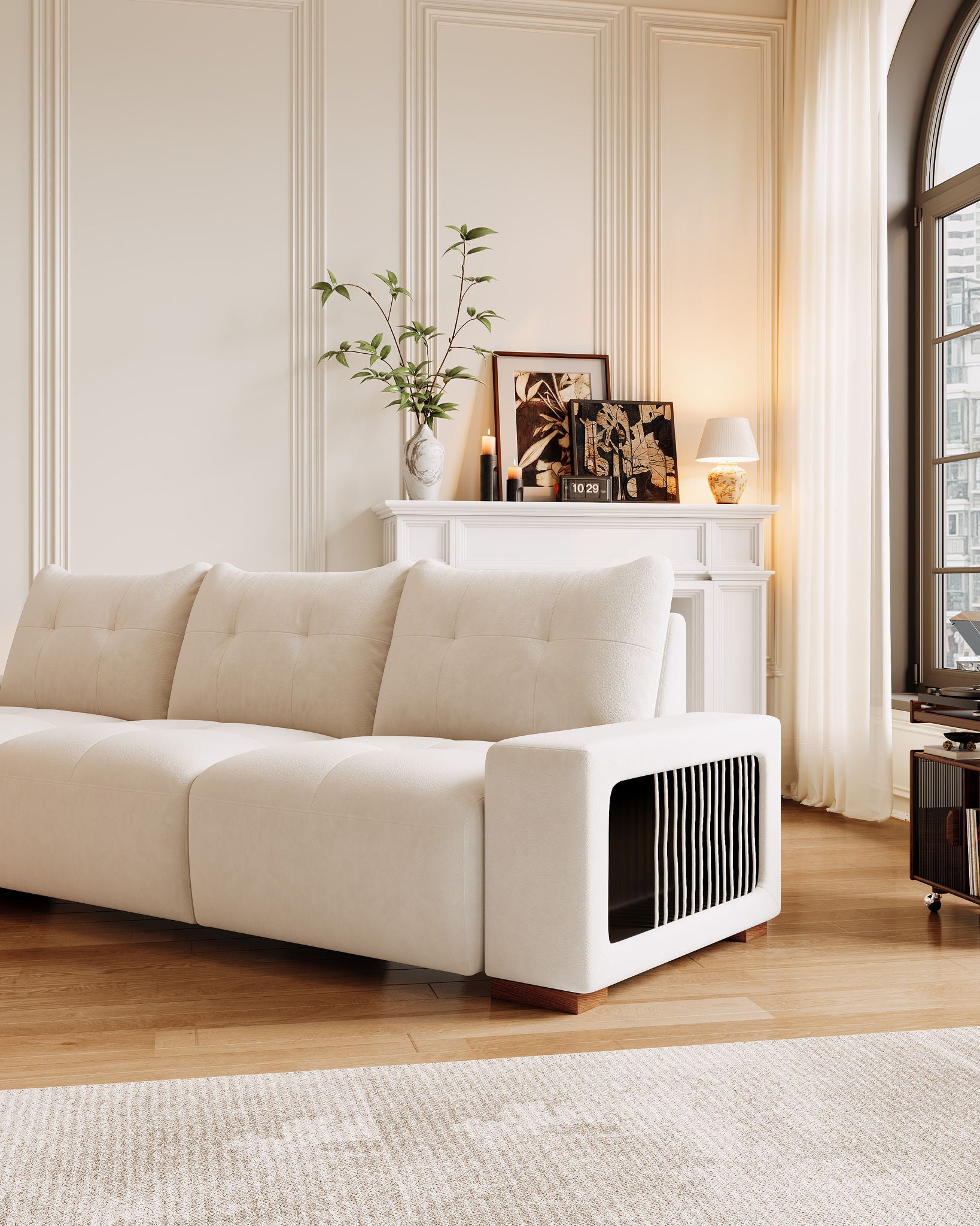 3 Seater Sofa Couch For Living Room, Modern Couches For Small Space, Cat Nest Sofa, For Cat Friendly, Comfy Couch With Waterproof And Cat Scratch Resistant Fabric