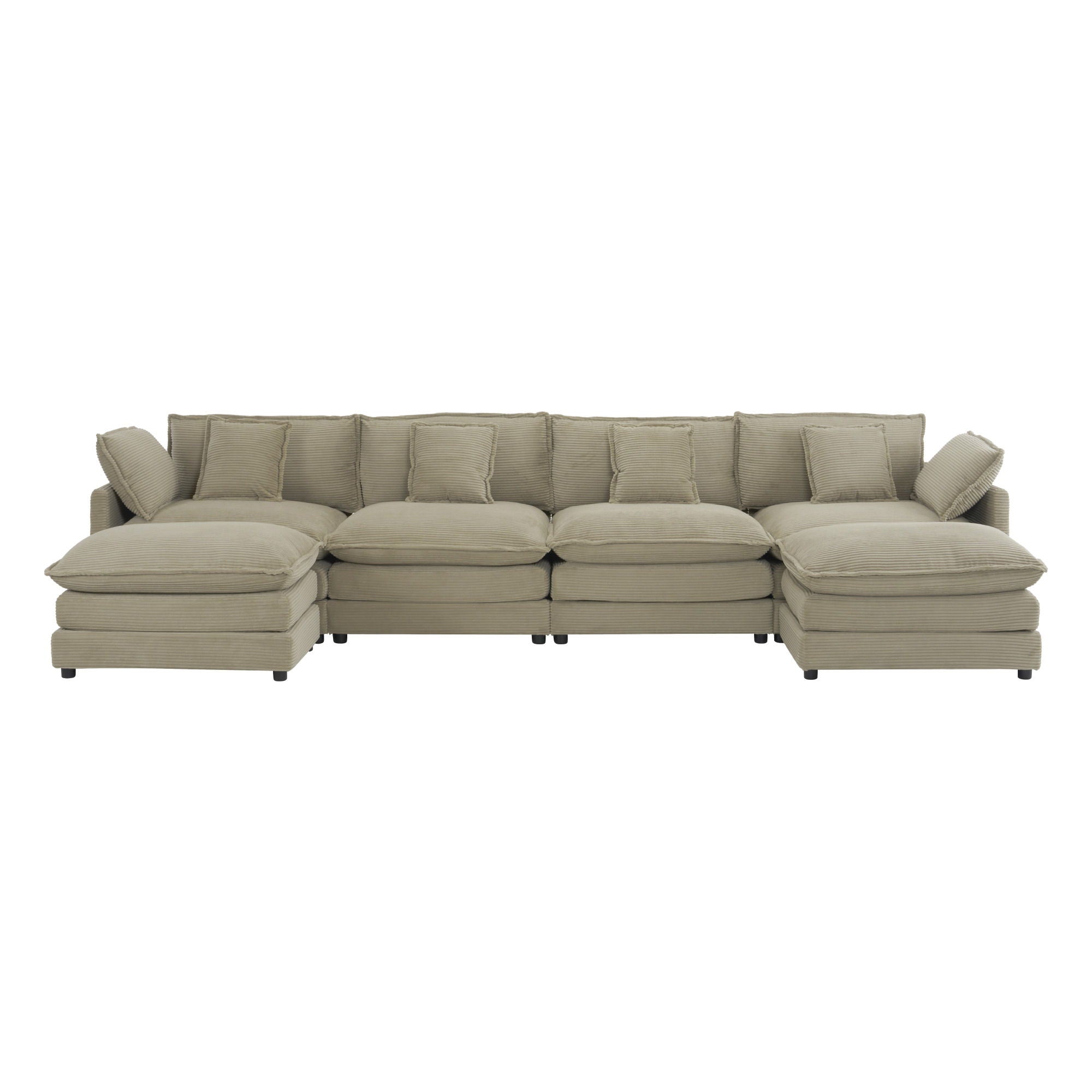 Modern Modular Sectional Sofa With Side Storage Pockets For Living Room