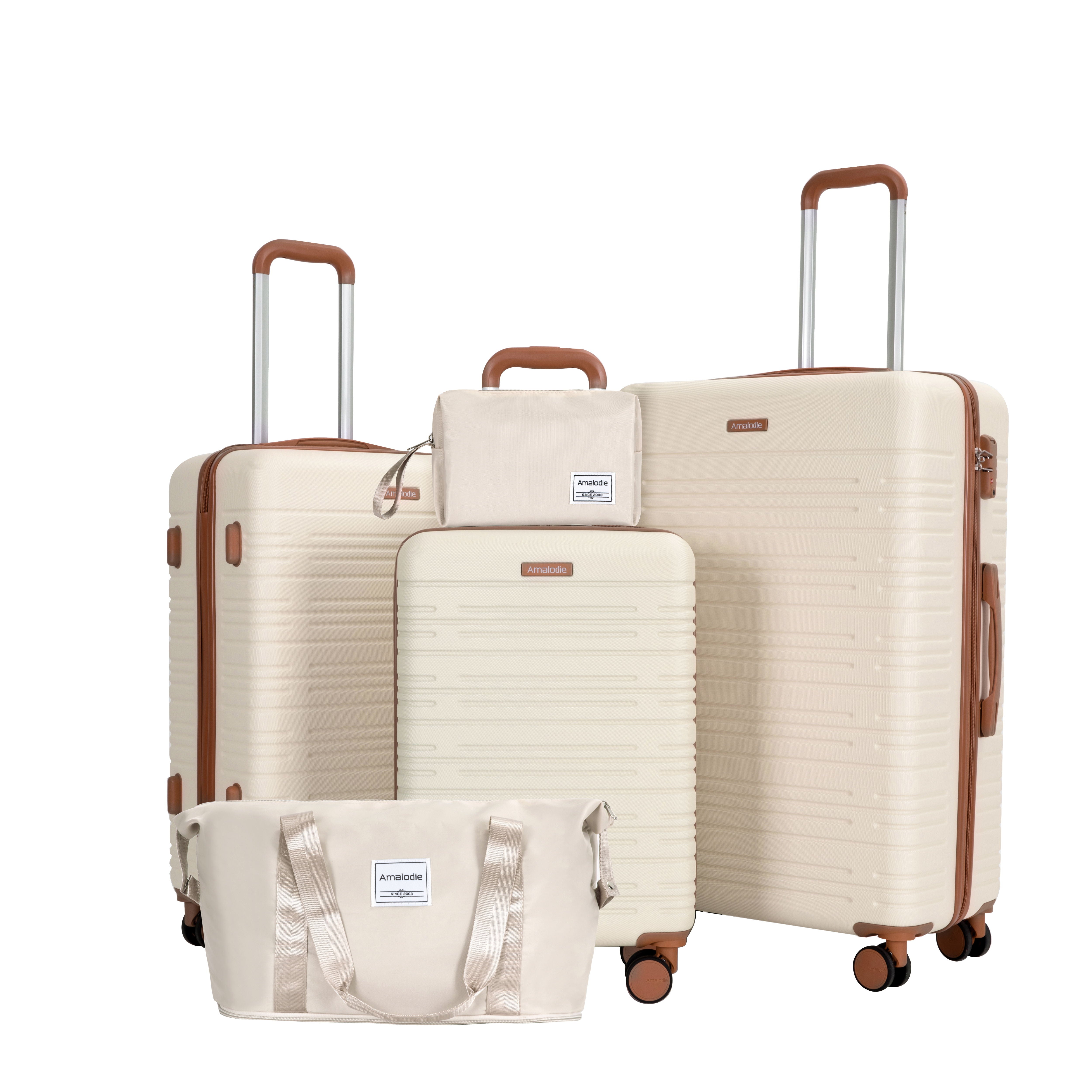 5 Piece Set Hard Case Spinner Wheels Luggage Sets With Tsa Lock