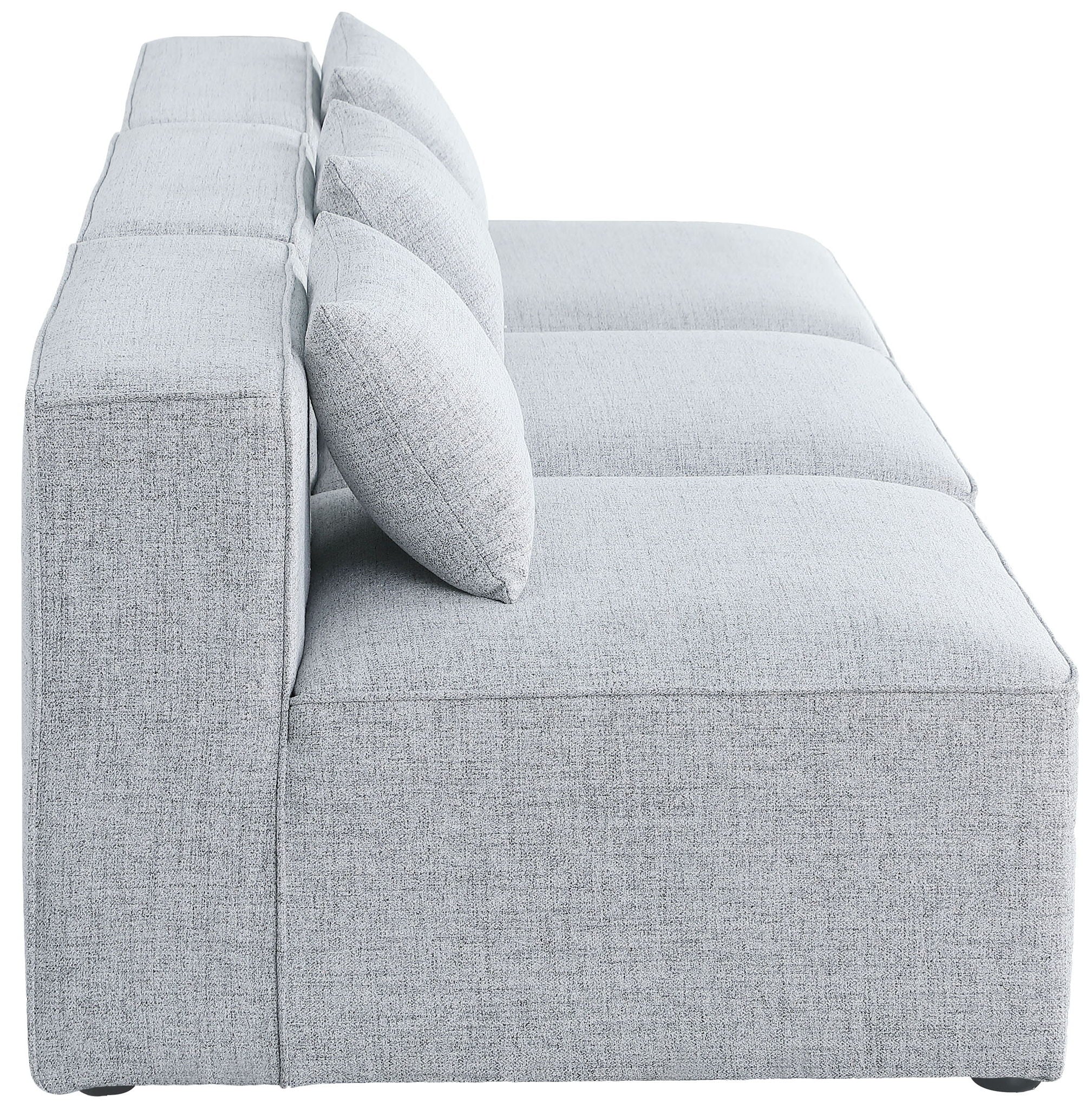 Cube - Linen Modular 3 Seat Armless Sofa