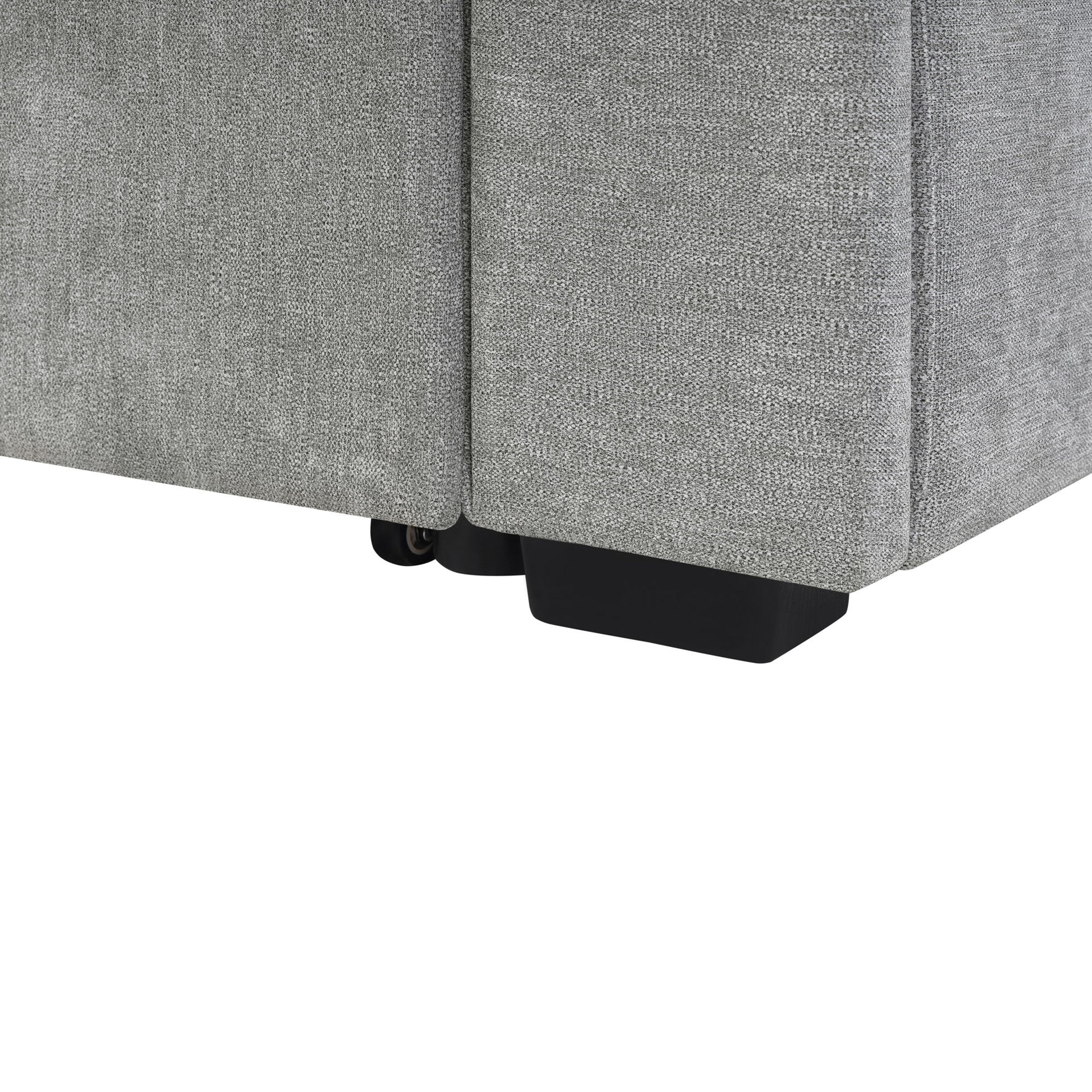 Convertible Sectional L-Shaped Sofa With Dual Pull-Out Sleepers, Flip-Top Table, USB Ports, Cup Holder & Storage - Best Buy Furniture