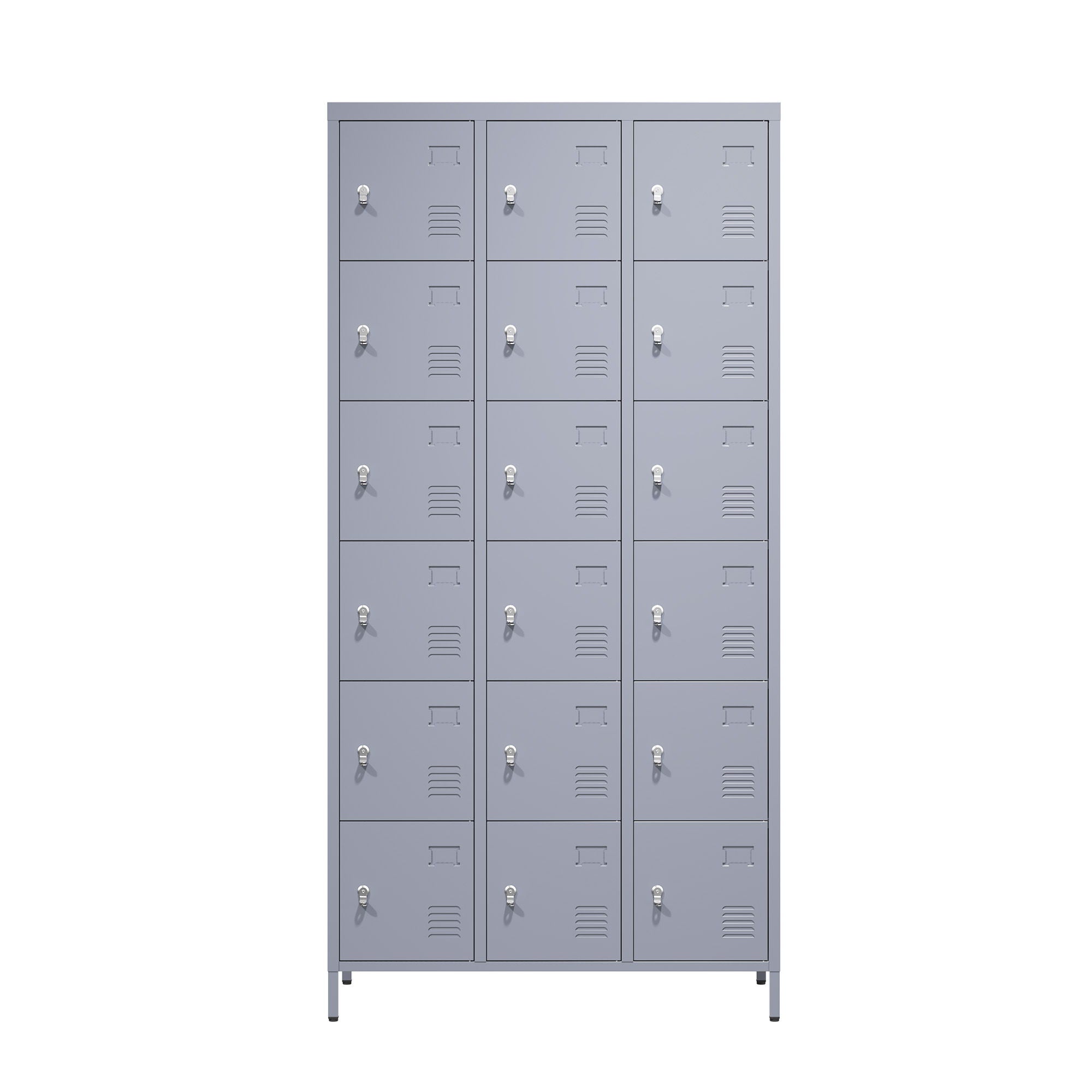 Lockers 18 Door With Lock For Employees, Storage Cabinet For Home Gym Office School Garage - Gray