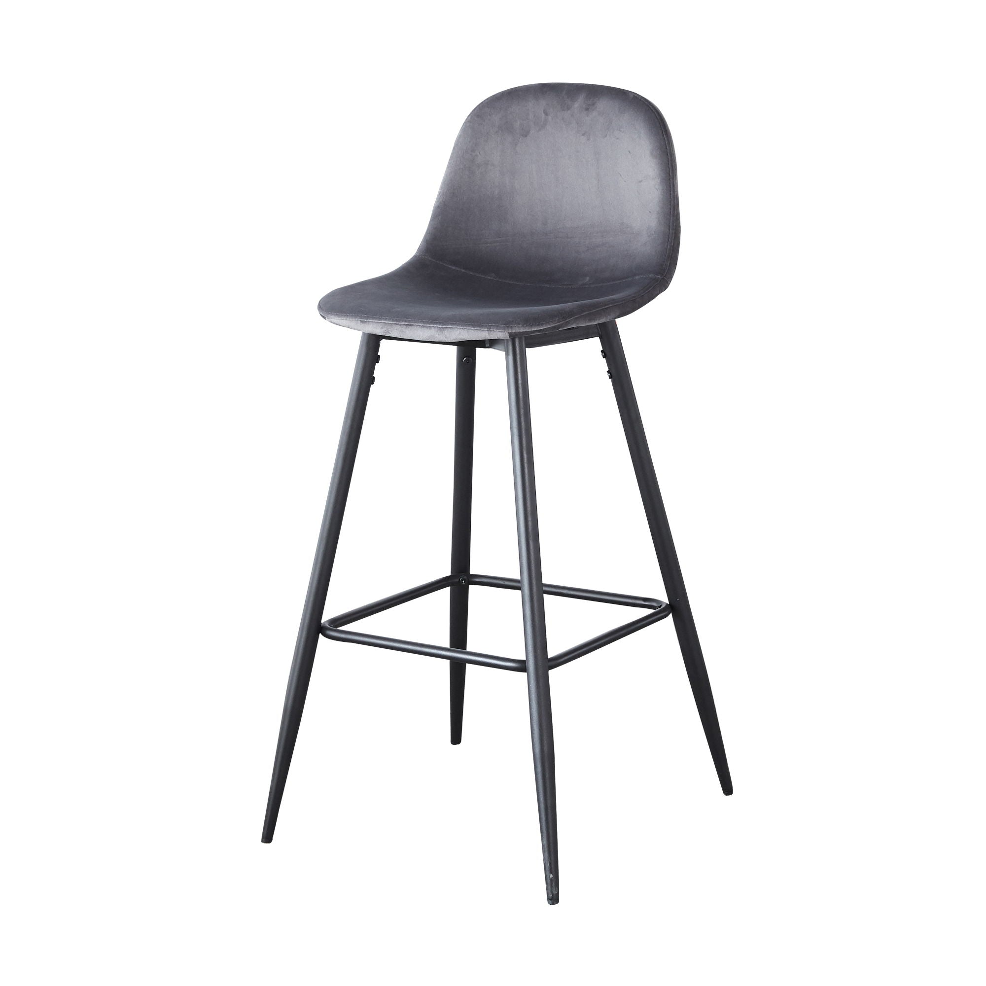 Velvet Barstool With Back (Set of 2)