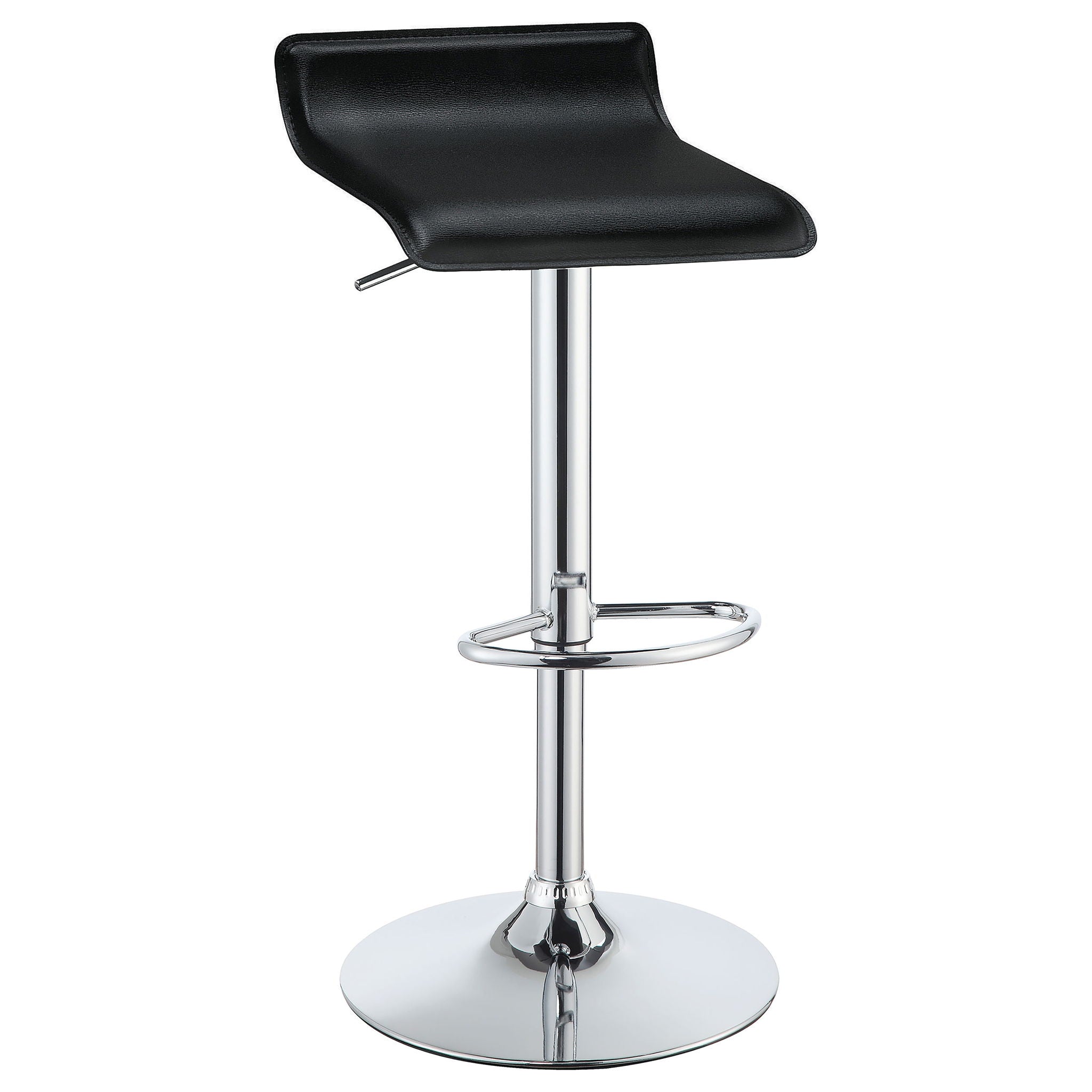 Backless Bar Stool With Adjustable Height - Black