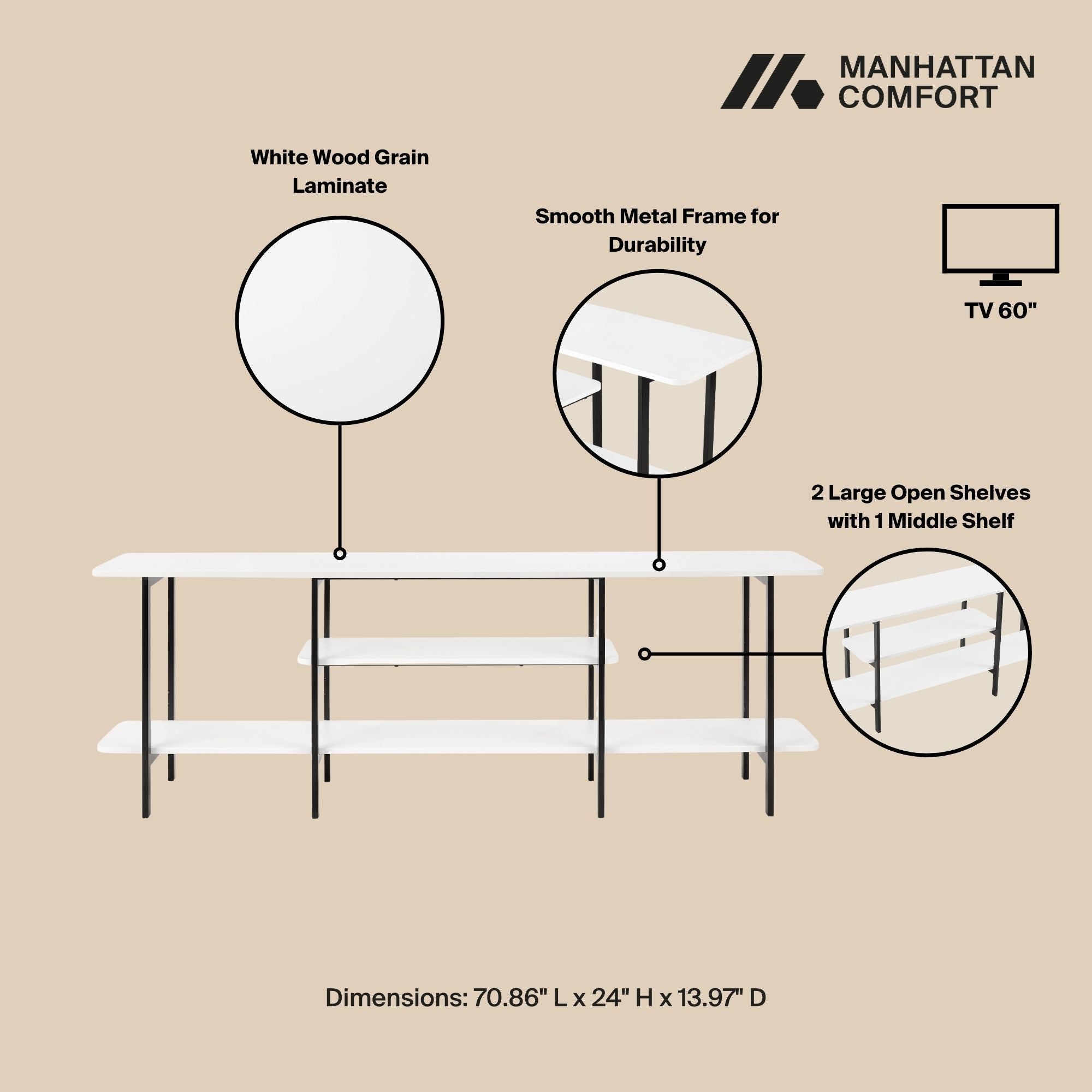 Celine - 3 Shelf Console Table
