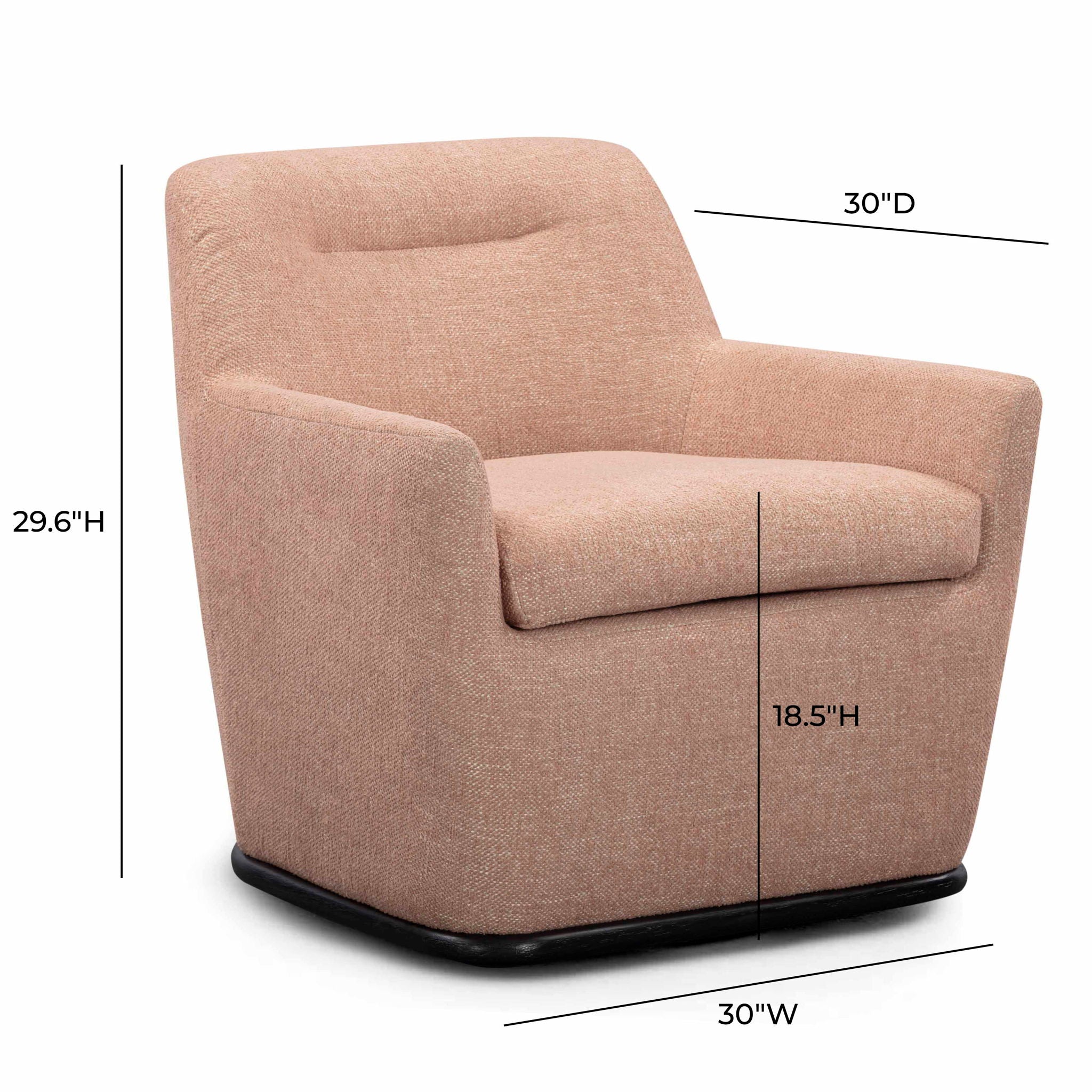 Mado - Textured Fabric Swivel Accent Chair - Peach