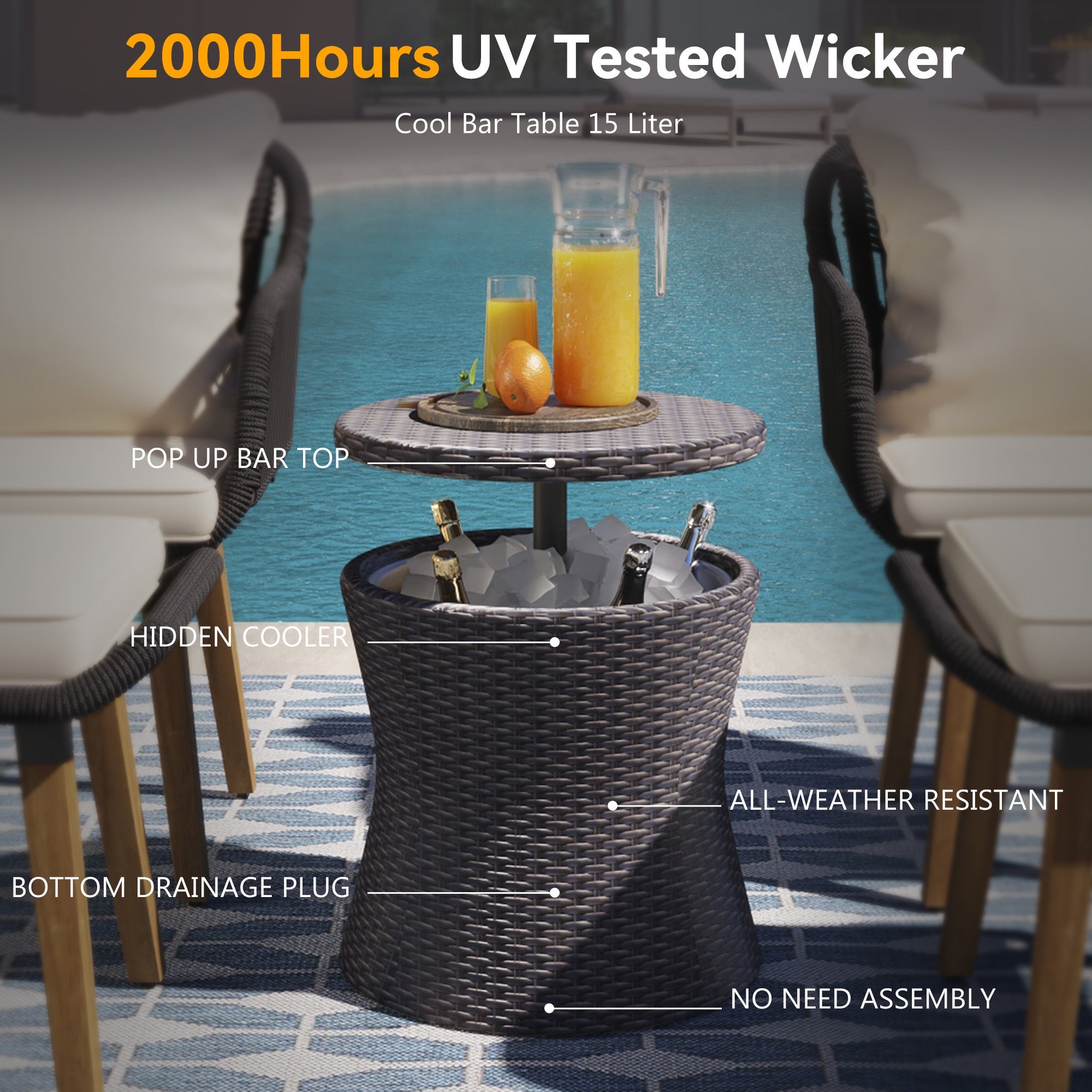 5 piece Woven Rope Outdoor Patio Set