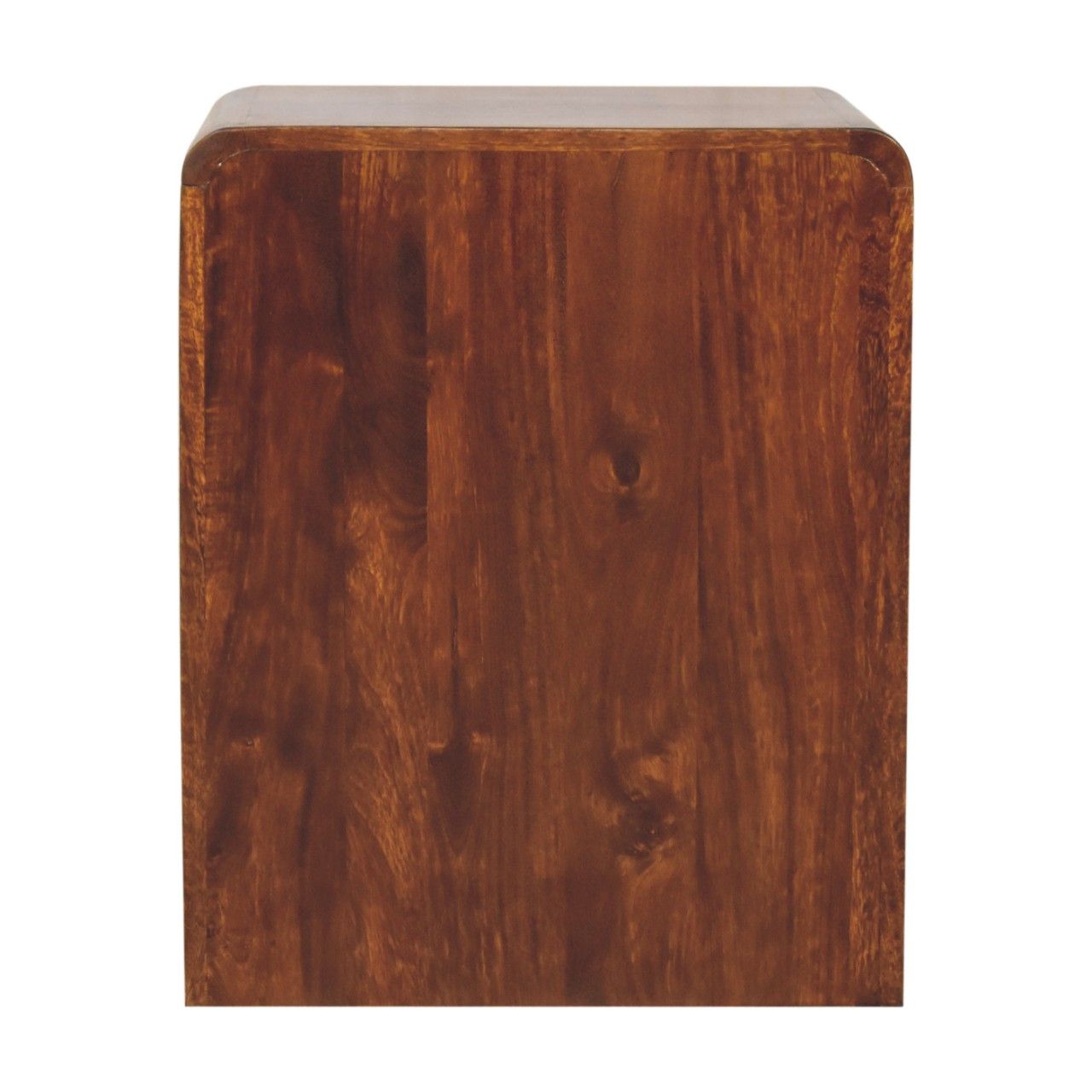 T Bar Rounded Bedside Table - Dark Brown