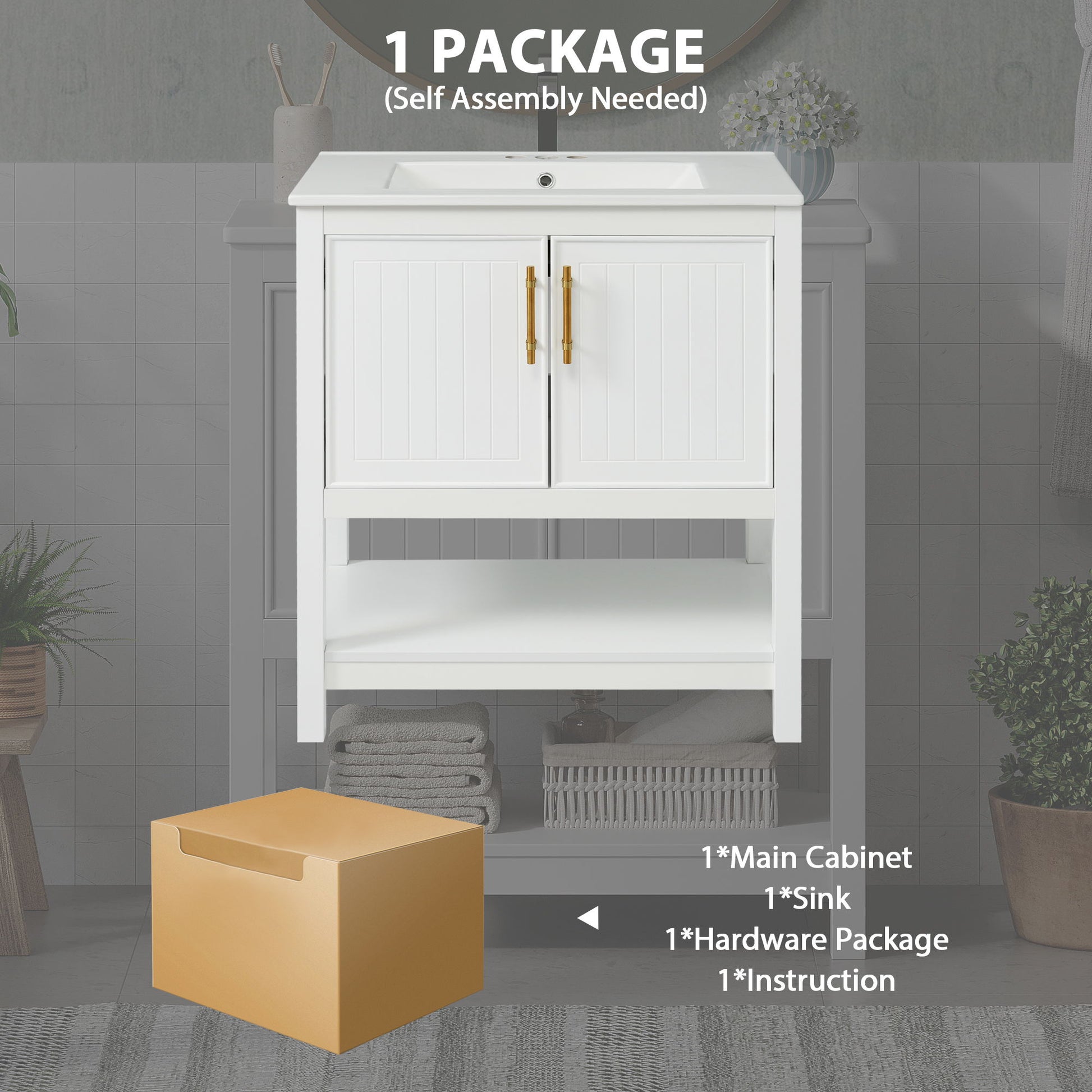 Elegant Bathroom Vanity With Ceramic Sink And Versatile Storage - Best Buy Furniture