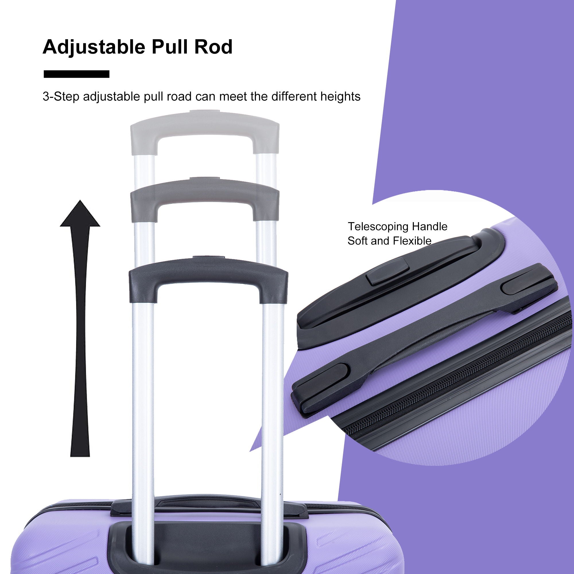 Luggage 4 Piece Lightweight Suitcase With Rotating Wheels With Tsa Lock,