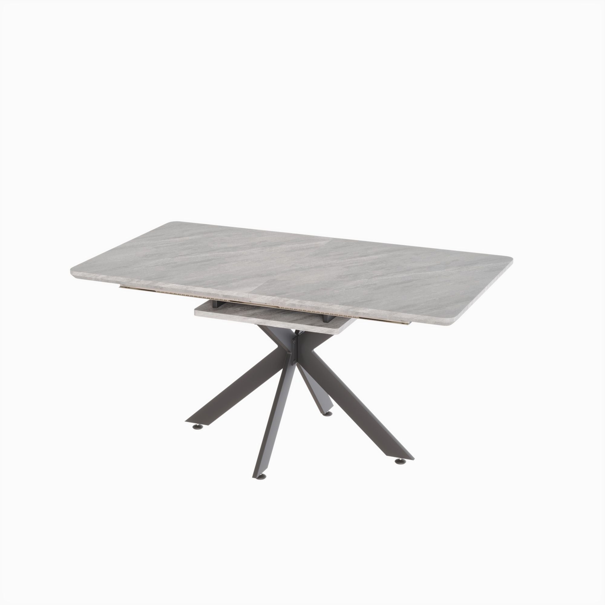 Modern Extendable Dining Table Set With Soft Padded Armless Chairs