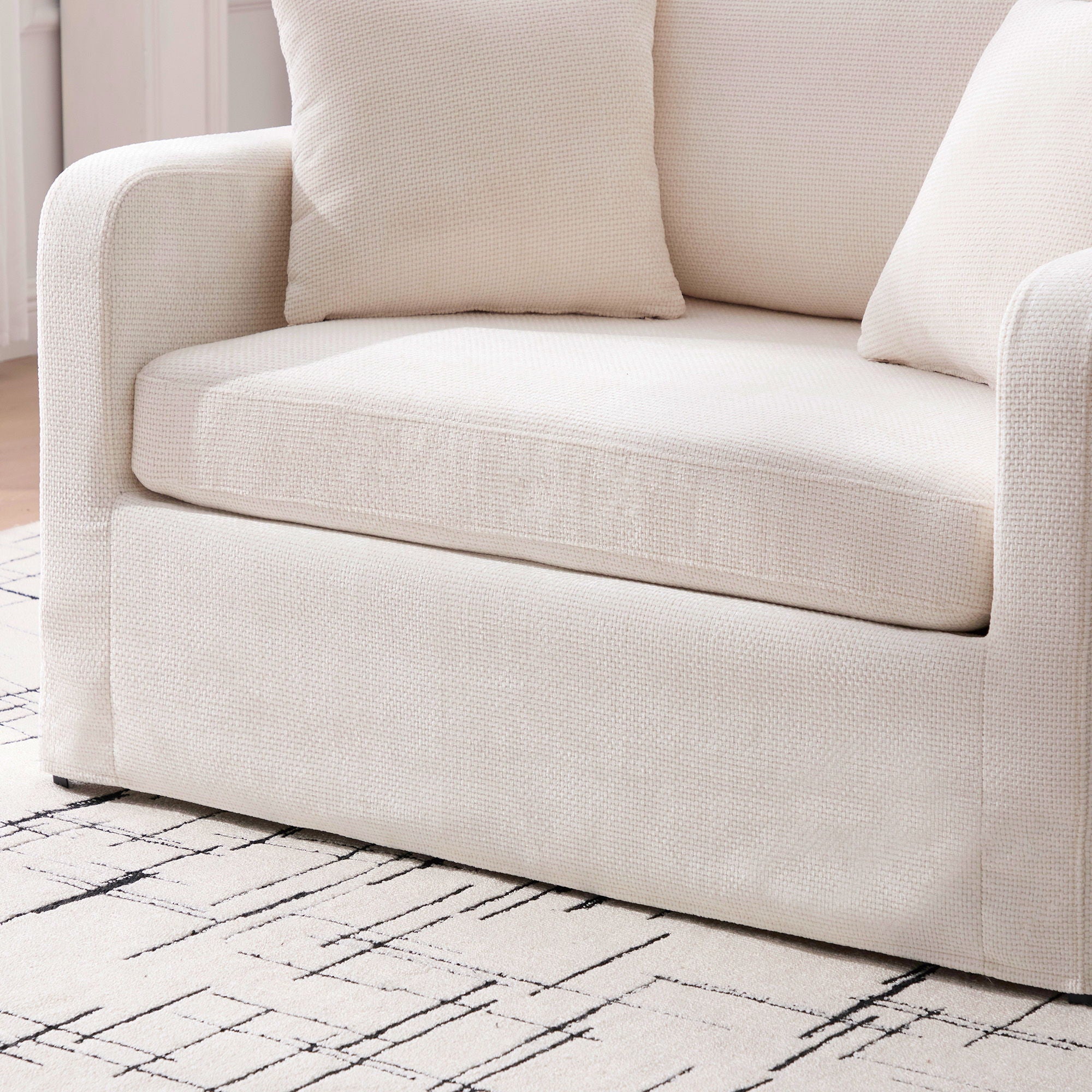 Accent Chair With 2 Bolster Pillows