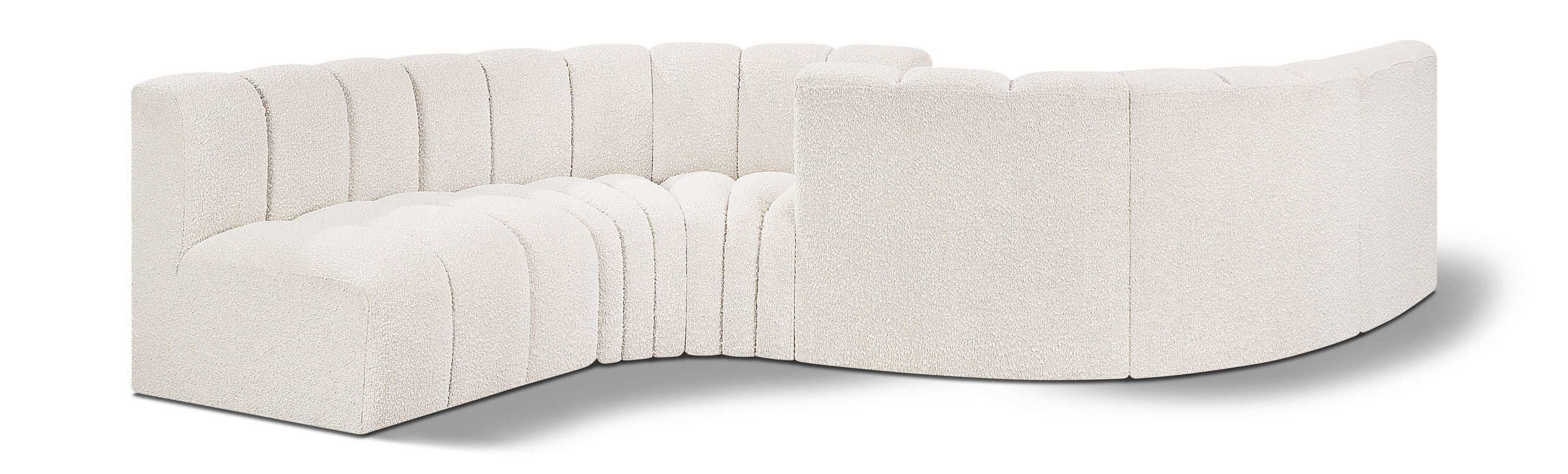 Arc - Boucle Fabric 6 Piece Modular Sofa - Black