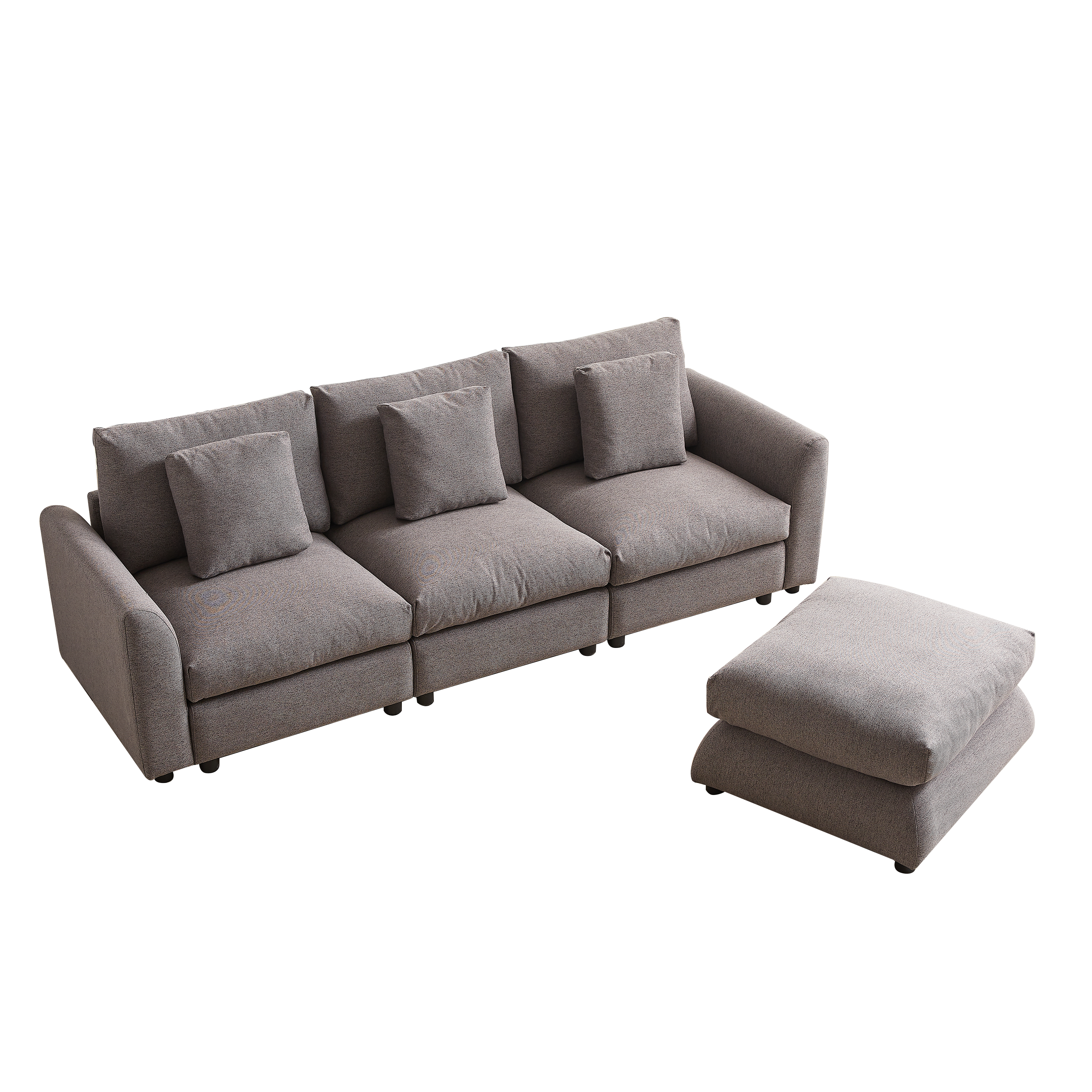 102.2 Inch Combination Modular Sofa with Ottoman Grey