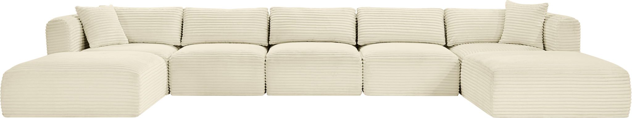 Shaggy - 7 Piece Modular Sectional With 2 Ottomans