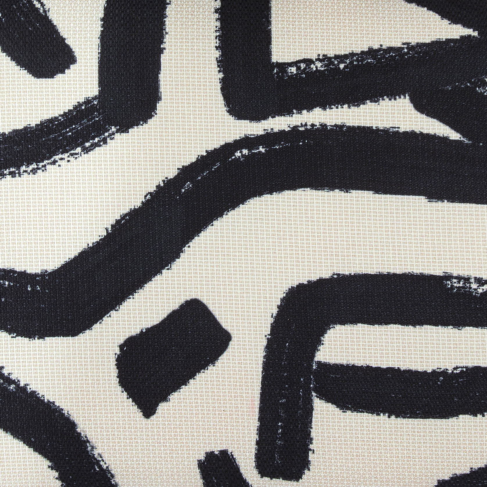 Pippa - Brushstroke Print Stool - Black / White