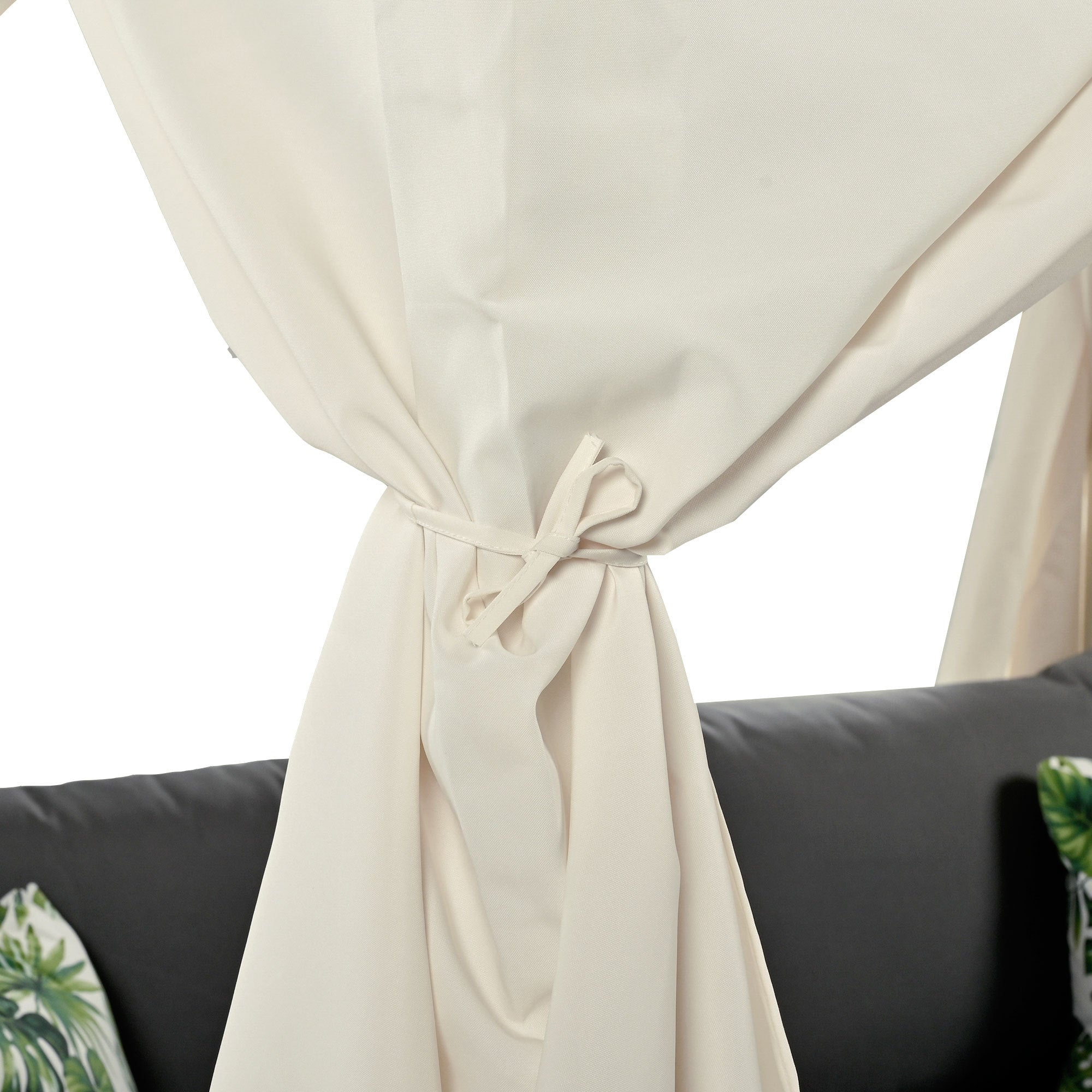 U_Style Outdoor Patio Sunbed with Curtains