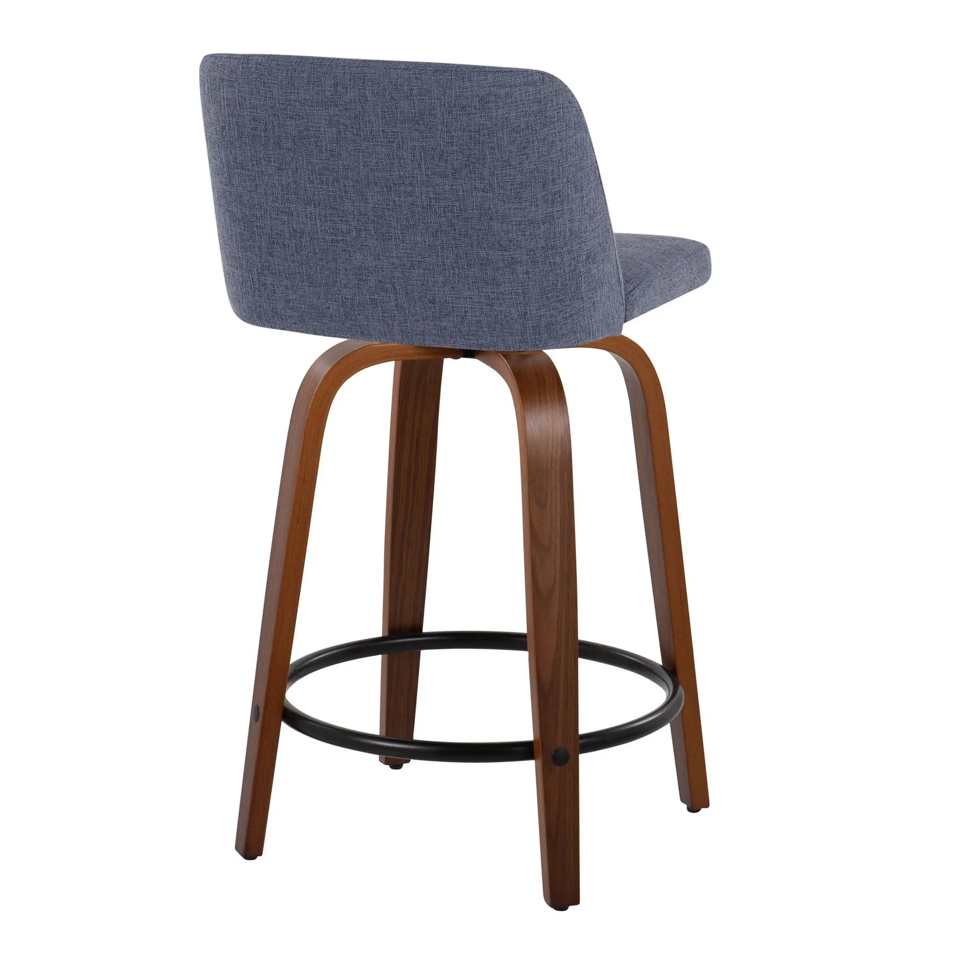 Toriano - Mid Century Modern, Fixed Height Counter Stool & Swivel And Round Footrest (Set of 2) - Best Buy Furniture