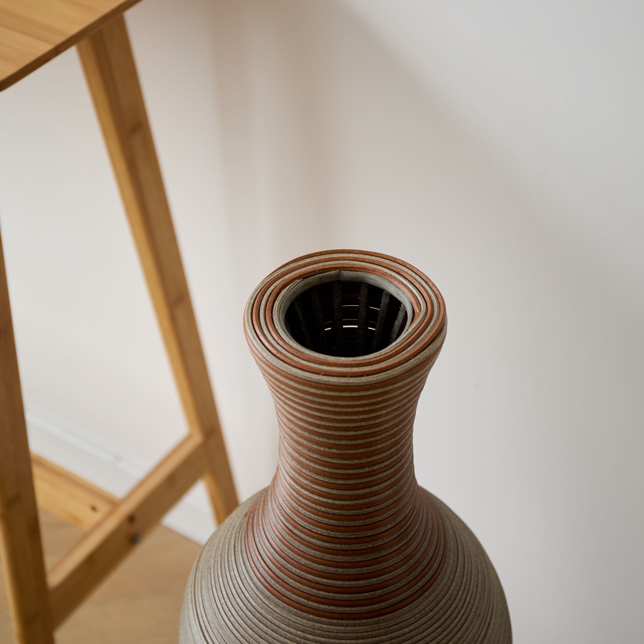 Tall Vase - Brown Decorative Floor Vase, Classic Neat Floor Vase Tall Freestanding Flower Holder, Artificial Rattan Vase, Floor Vase, Flower Holder For Home Decor - Gray - Best Buy Furniture