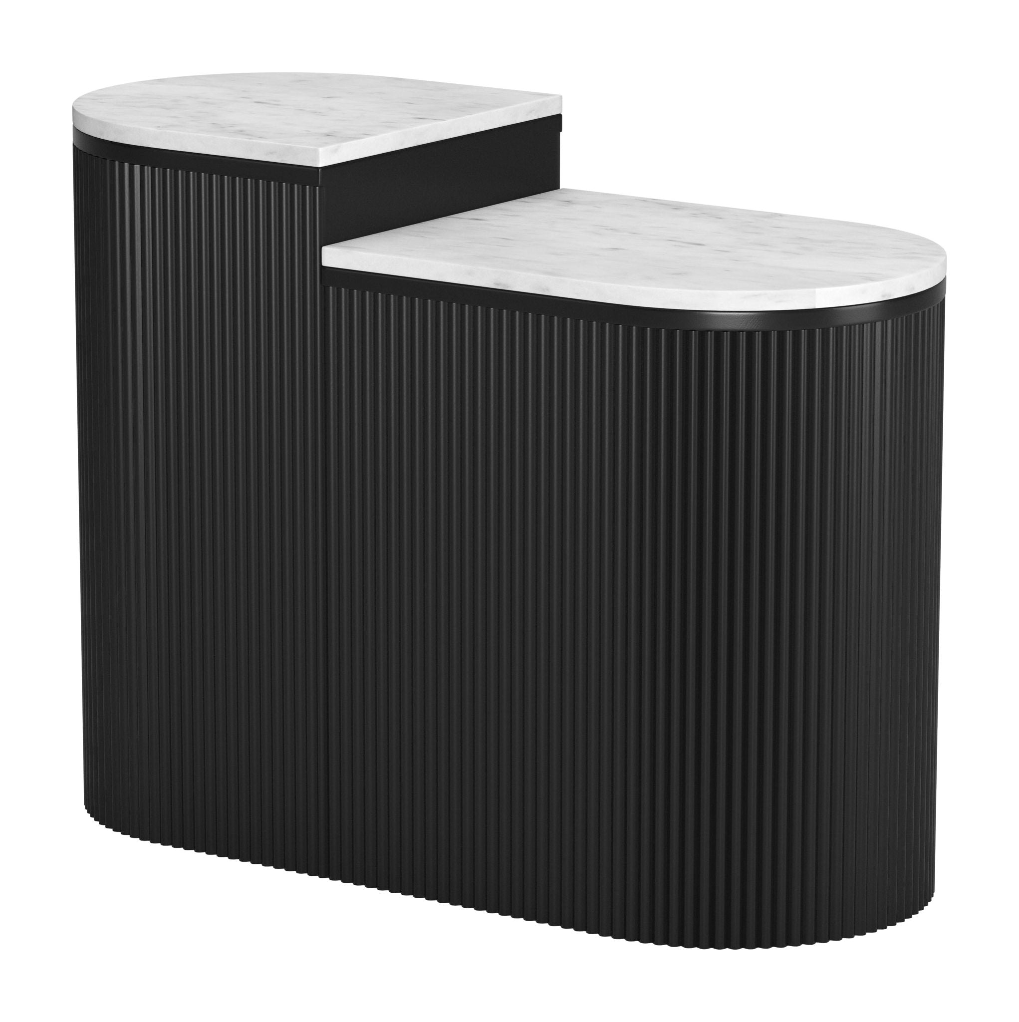 Ormara - Side Table Set - White / Black