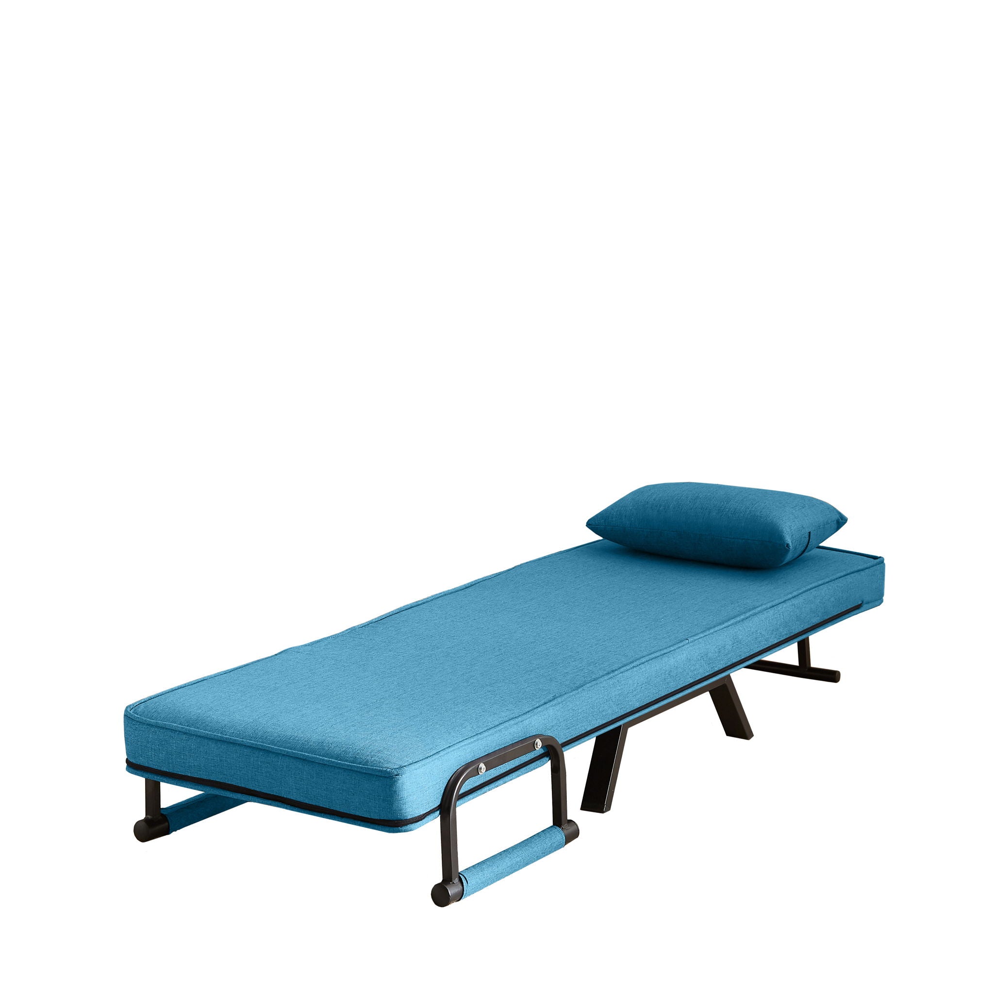 Convertible 5 In 1 Folding Chair Bed With Adjustable Backrest & Pillow Linen