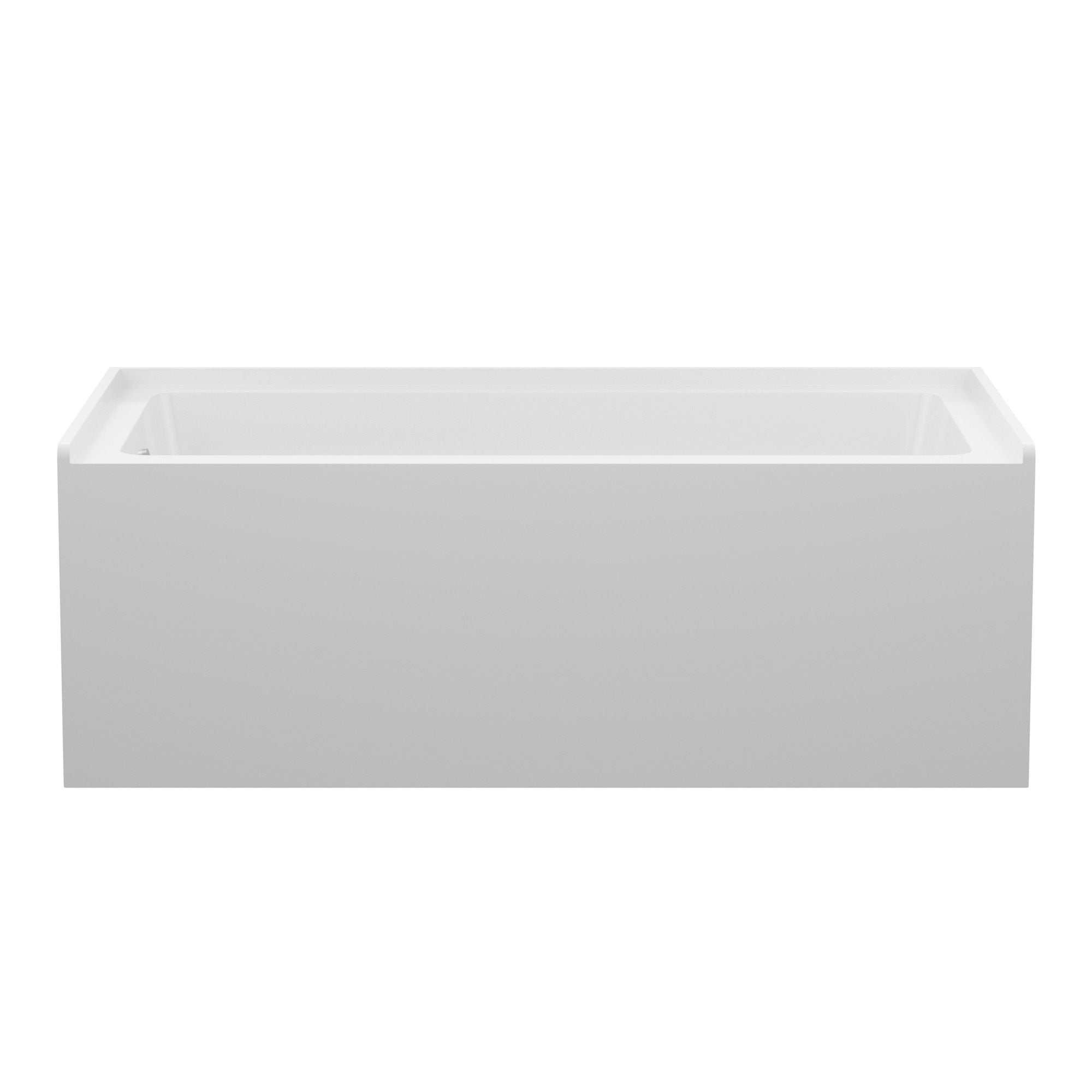 Alcove Soaking Bathtub With Skirt - Back-To-Wall Design, Compact - Glossy White