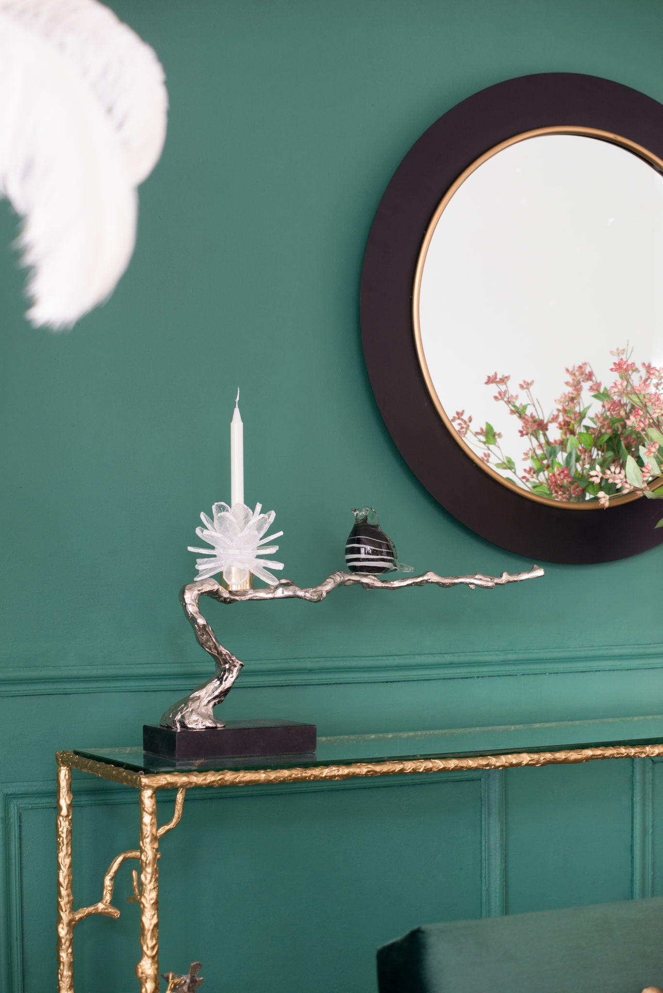 Aluminum Candle Holder With Marble Stand