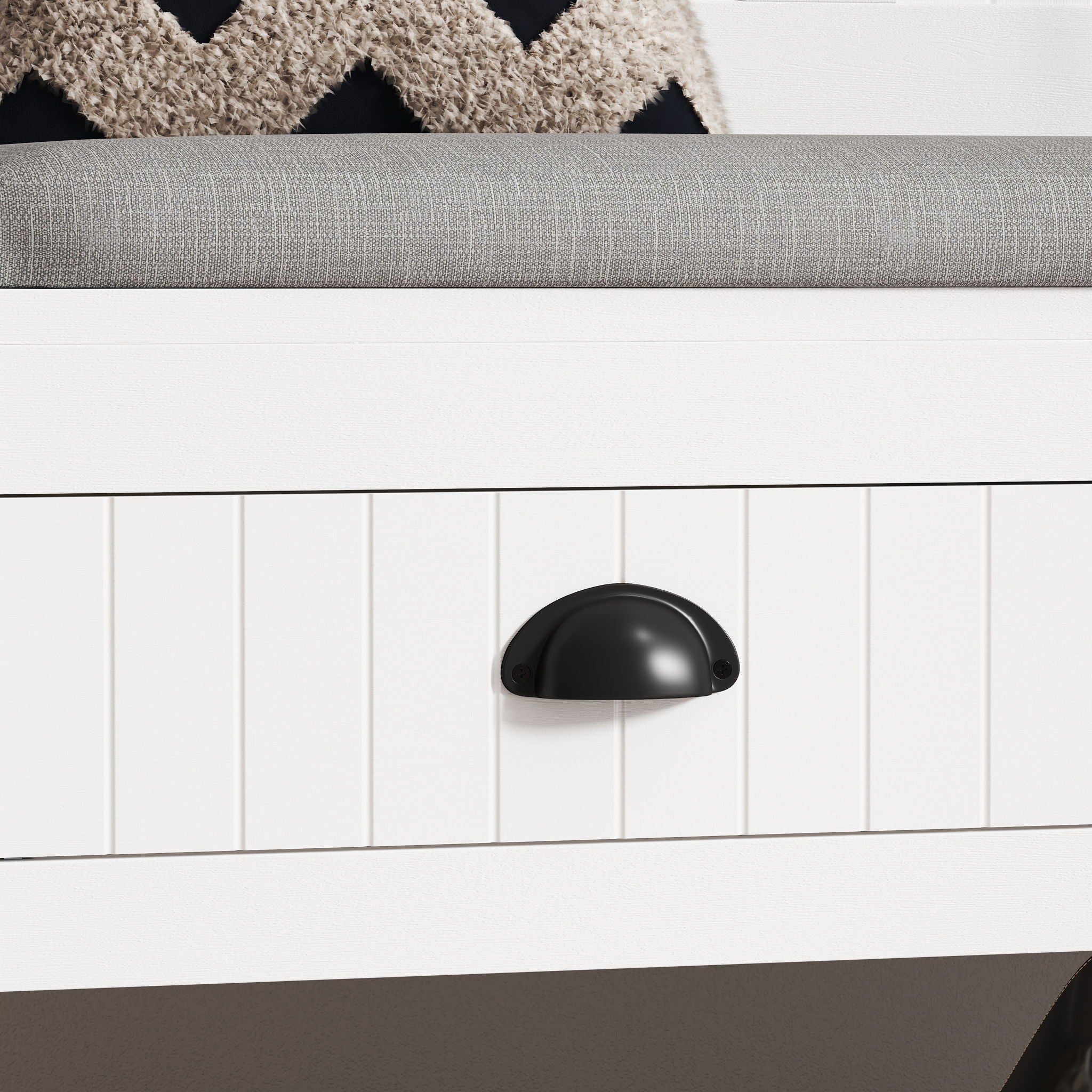 Modern 3 In 1 Hallway Hall Tree With Storage Drawers, Coat Rack, Shoe Rack Bench And Cushion