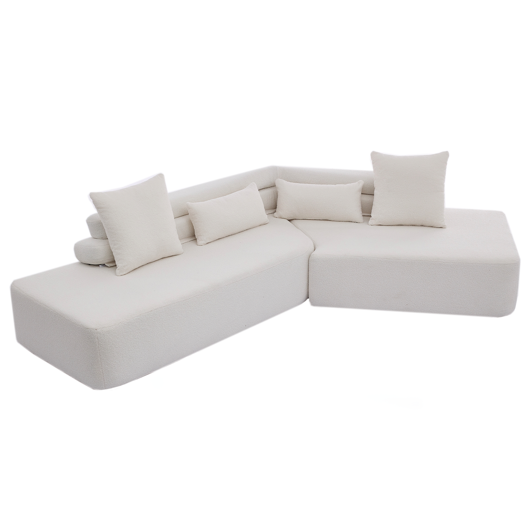 128' Minimalist Cloud Sectional Couch in Beige