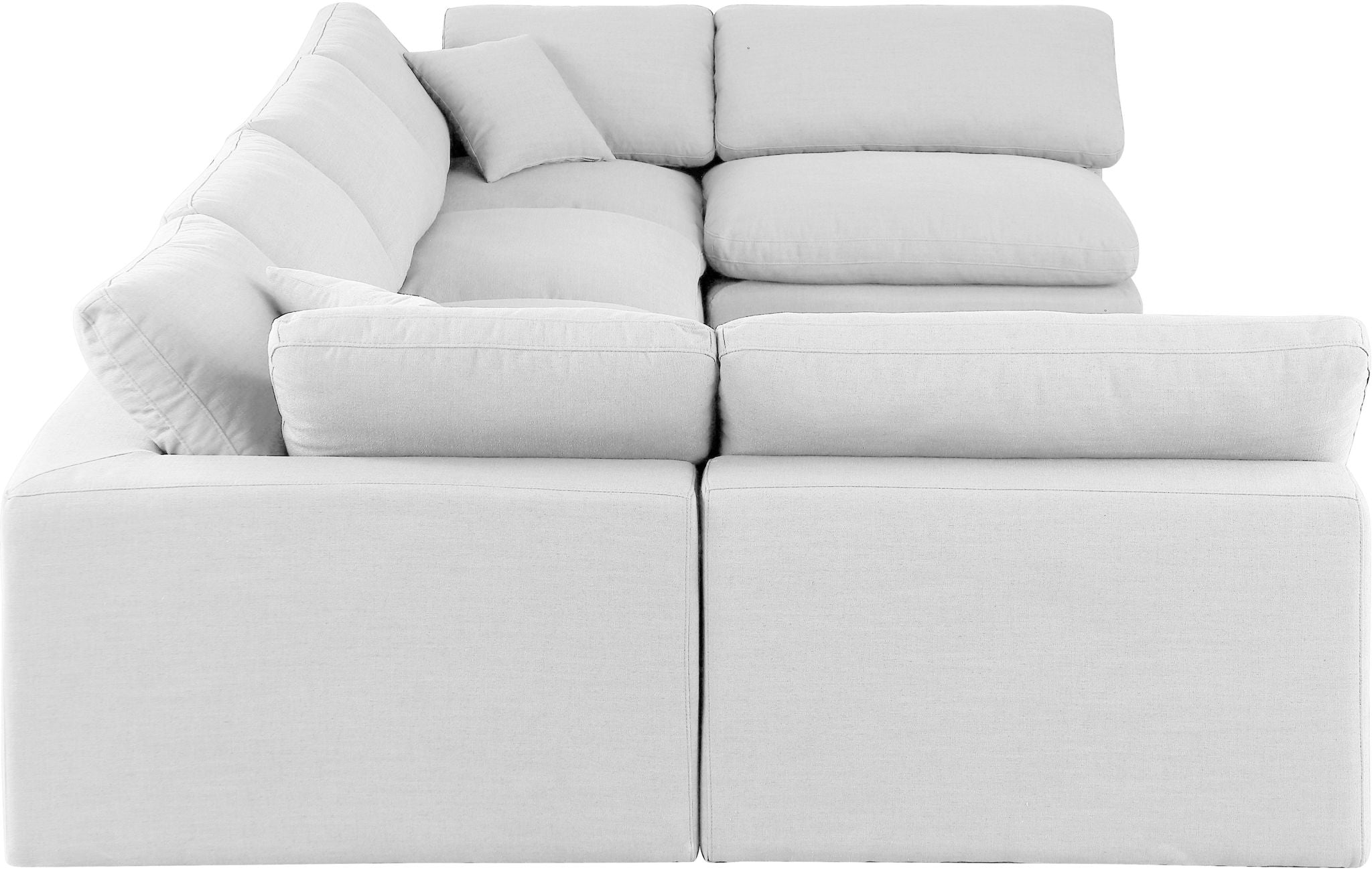 Comfy - 6 Piece Linen Modular Armless Sectional