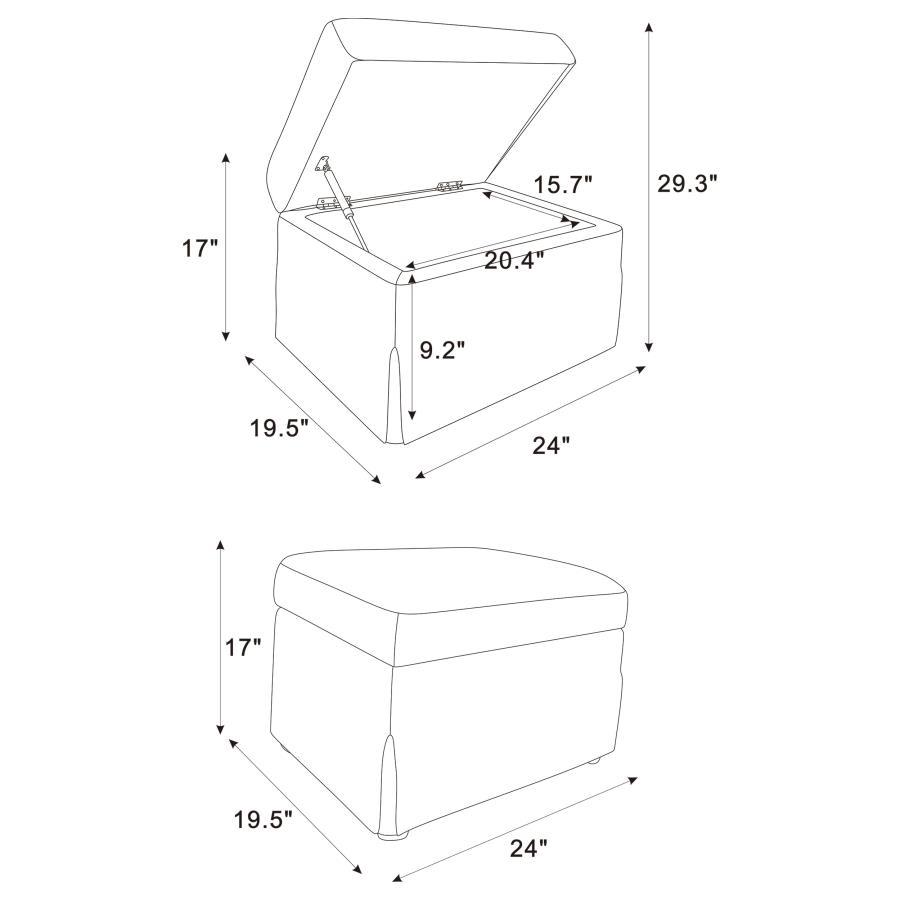 Winter - Upholstered Hydraulic Lift Top Storage Ottoman - Best Buy Furniture