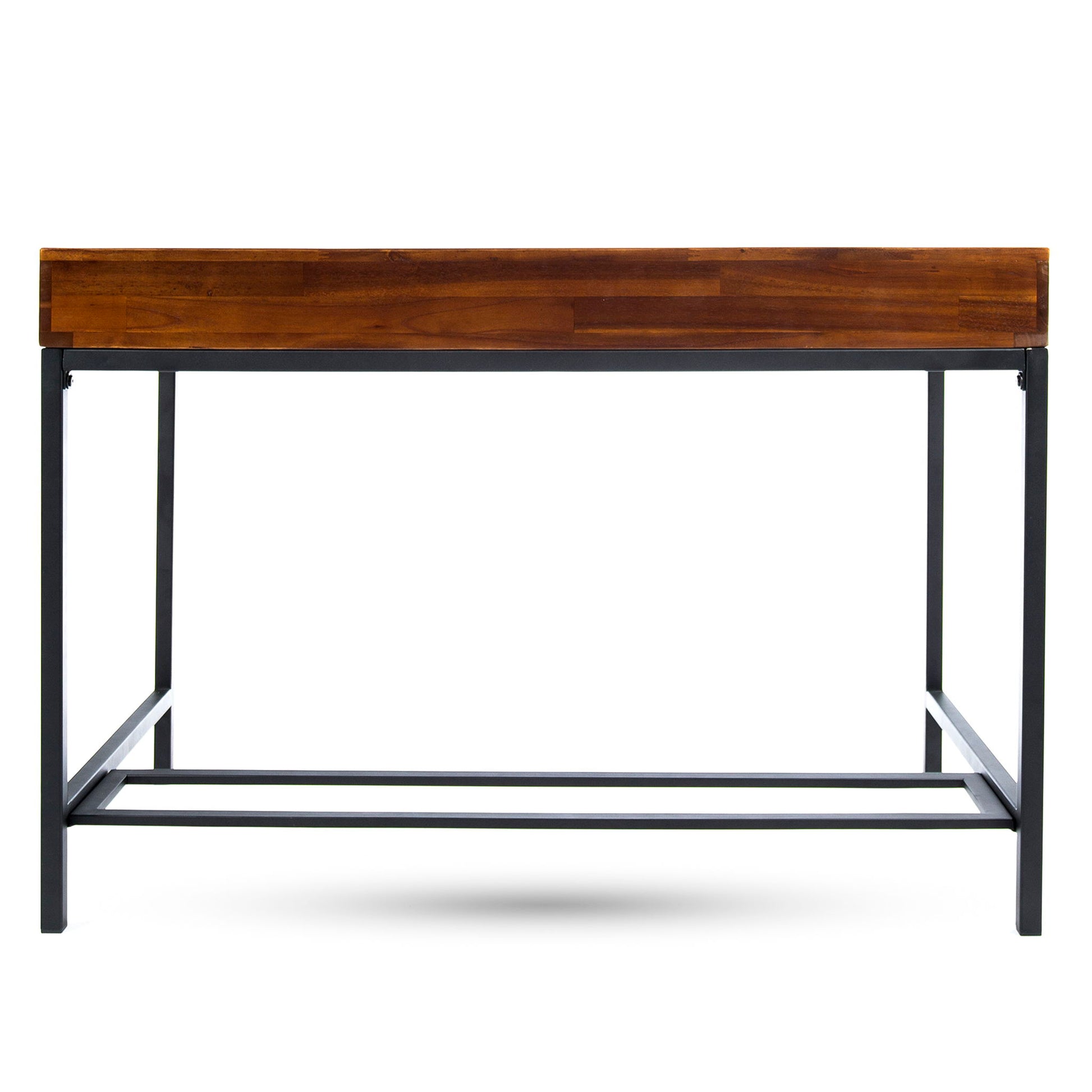Industrial Style Storage Desk With Acacia Wood Top And Metal Legs - Oak - Best Buy Furniture