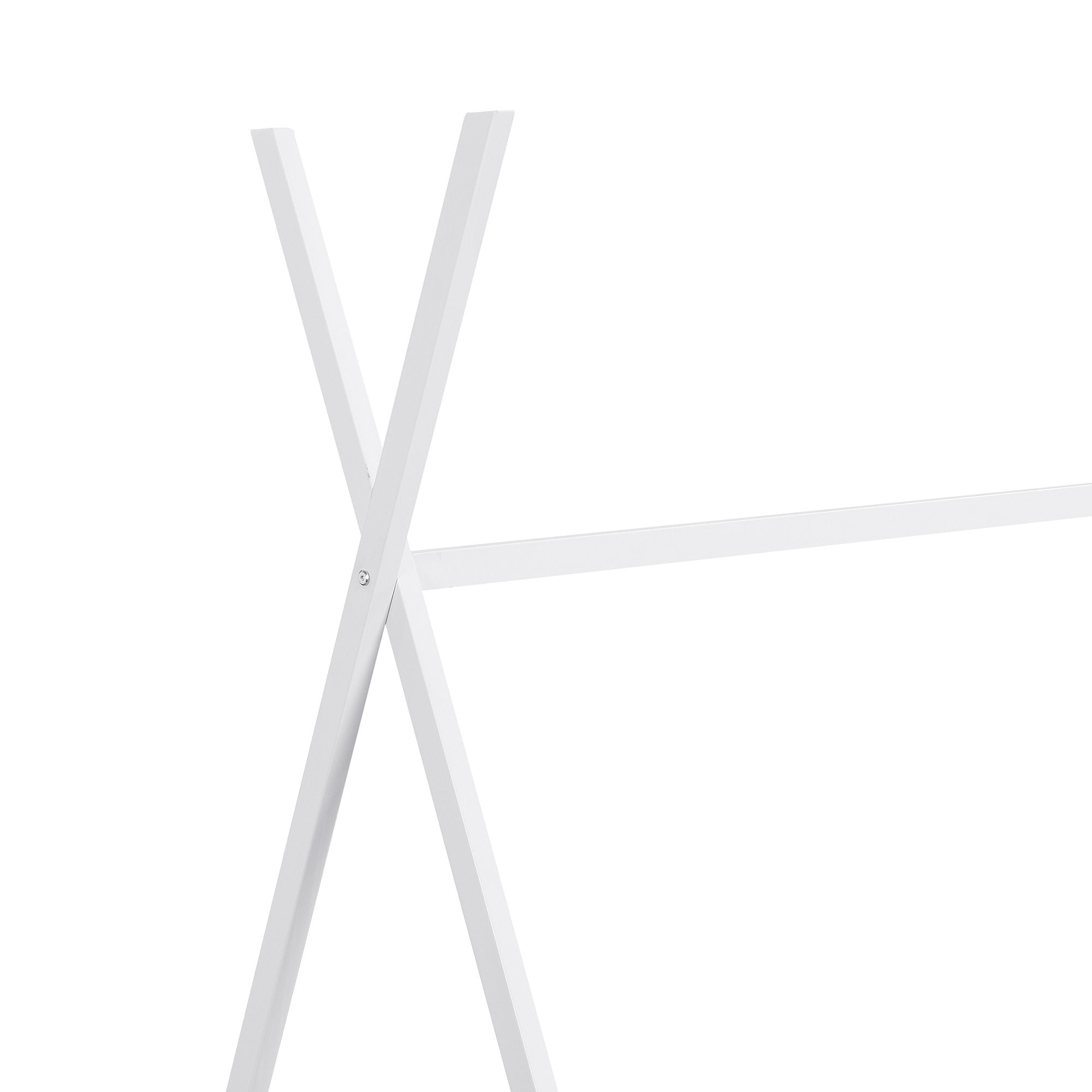 Metal House Platform Bed With Triangle Structure, Low Profile Design