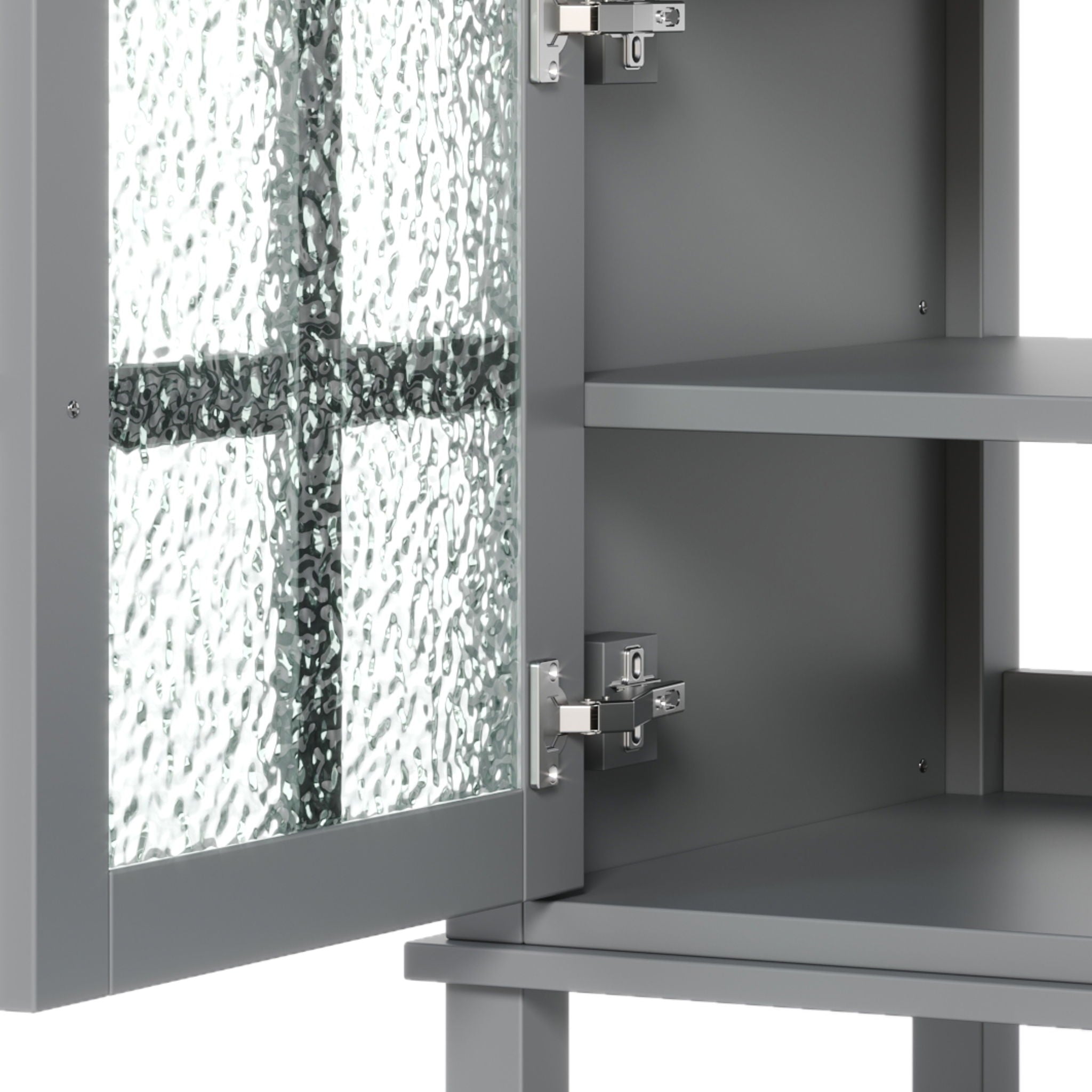 Bathroom Vanity With Ceramic Sink, Adjustable & Open Shelf