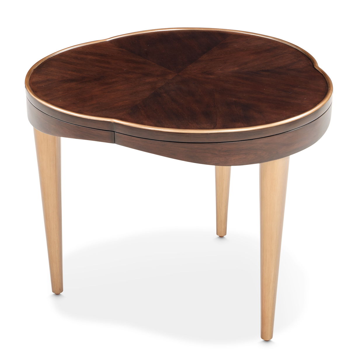 Camellia Field - End Table - Dark Brown / Gold