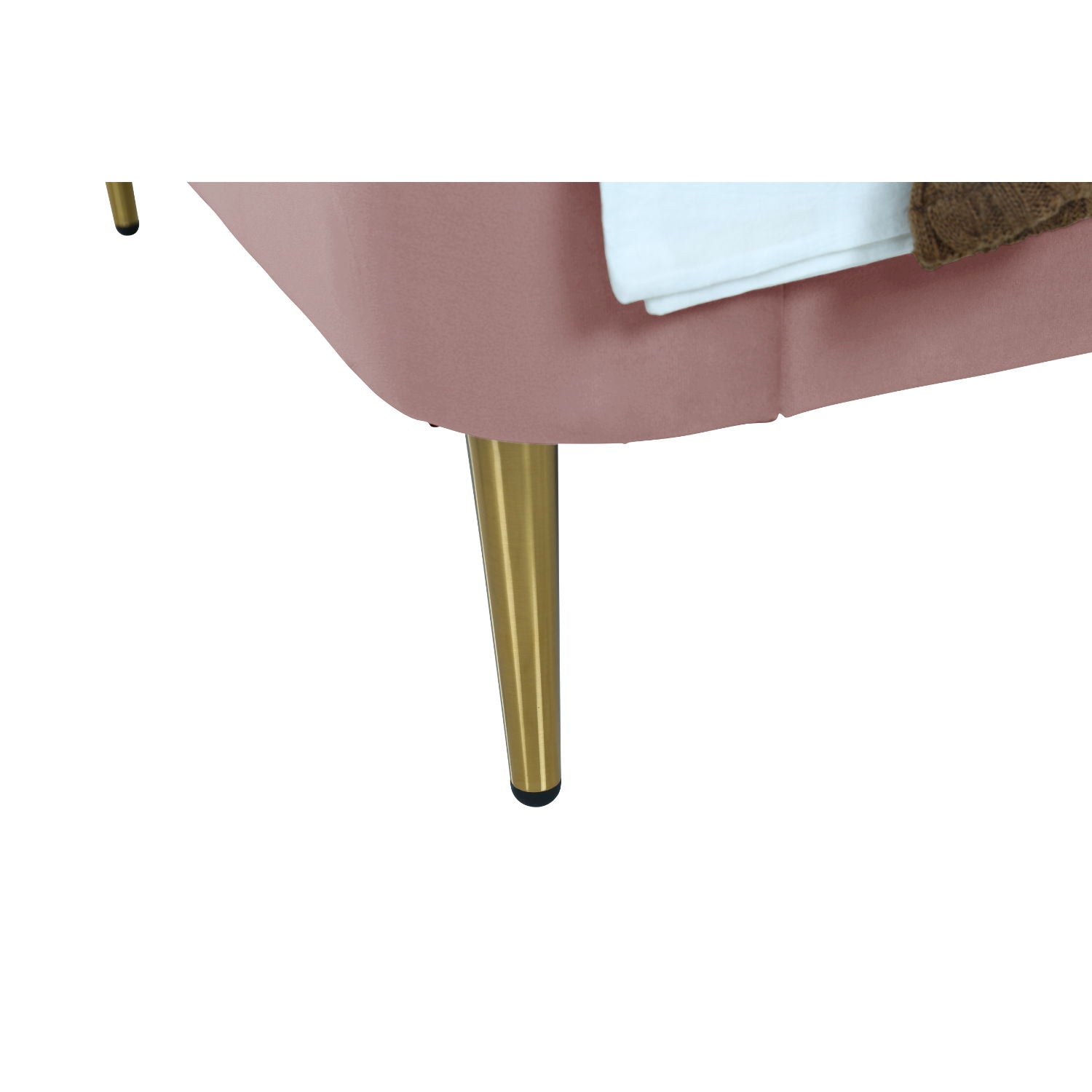 Mid-Century Modern Upholstered Bed With Curved Headboard