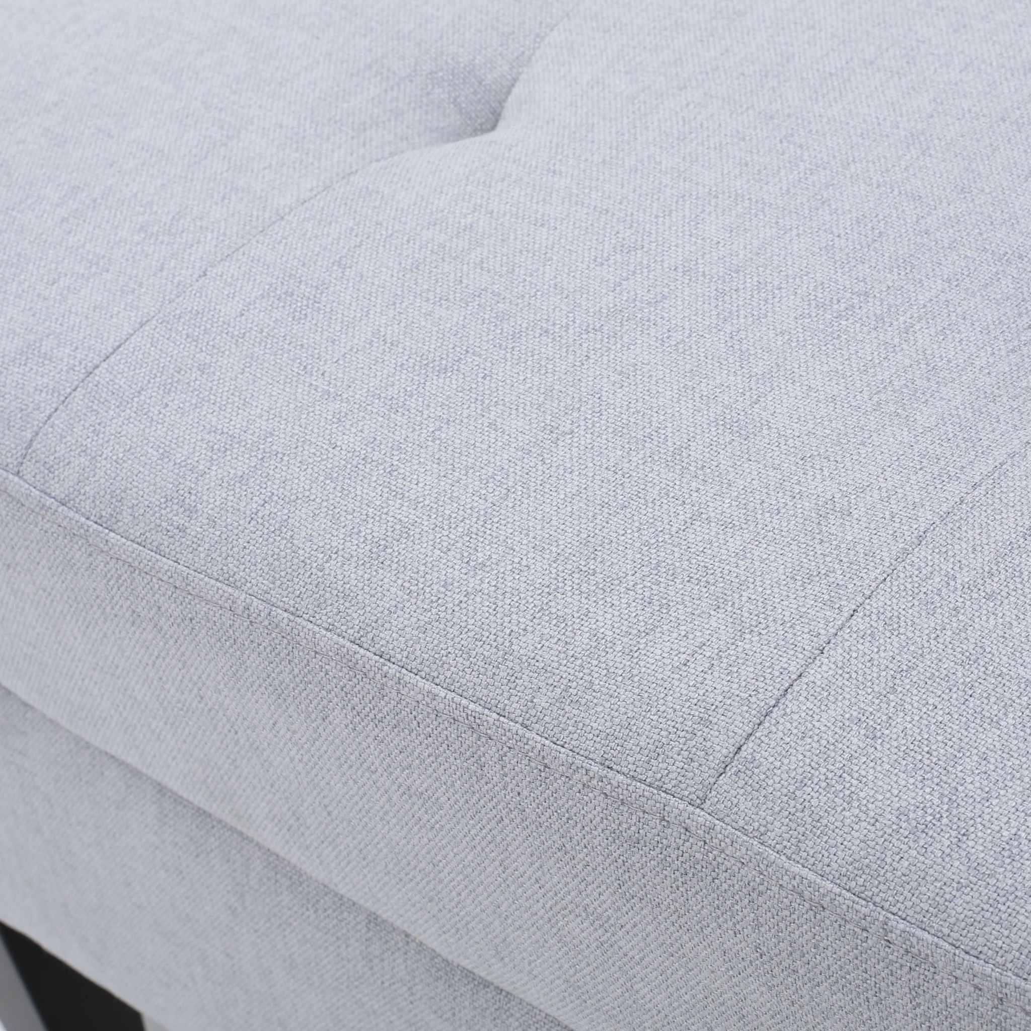 Ottoman With Birch Wood Legs And Cushioned Top For Comfort