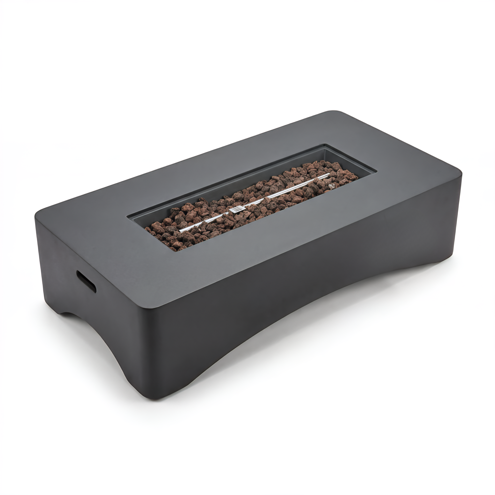 56" Propane Fire Pit Table, Rectangular Outdoor Gas Fire Pit